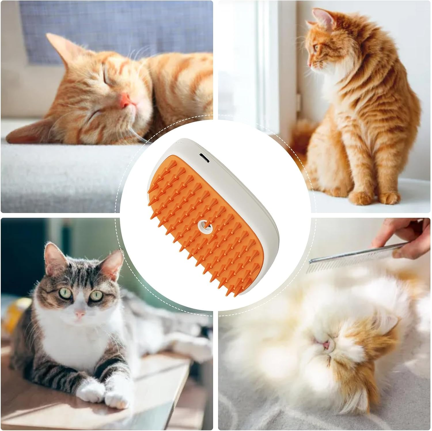 Steamy Cat Brush | Dog Brush Hair Brush - Steaming Brush Spray Comb, Dog Grooming Brush Massage, Cat Steamer Cleaning Brush for Dogs Cats