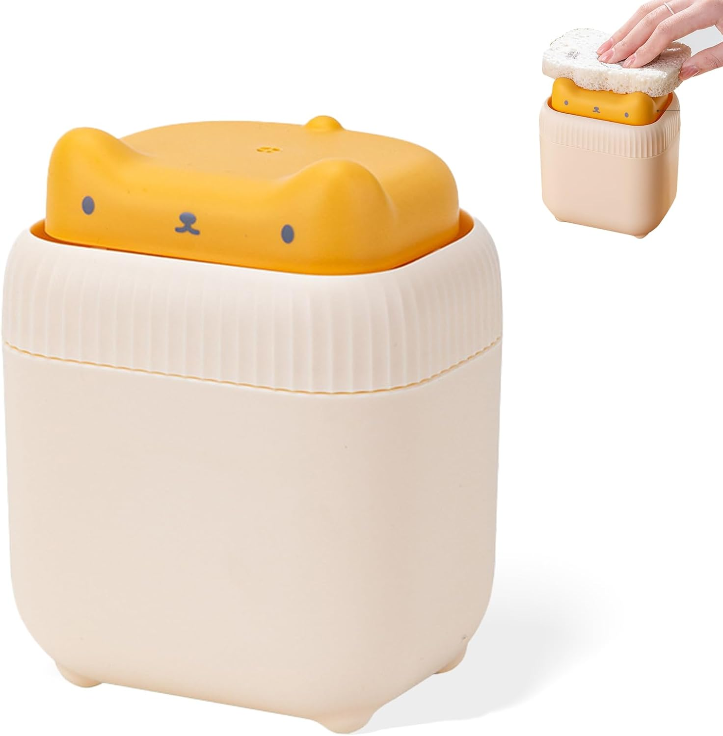 Cat-Shaped Dish Soap Dispenser - Liquid Soap Pump Dispenser for Kitchen Countertop, Ideal for Dishwashing Liquid (Yellow)