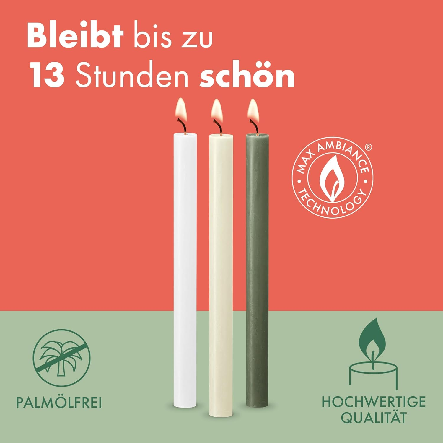 Bolsius Tapered Dinner Pillar Candles - Dark Red - Pack of 16 - Long Burning Time of 13 Hours - Household Candle - Interior Decoration - Unscented - Includes Natural Vegan Wax - 27 X 2.3 Cm image number 6