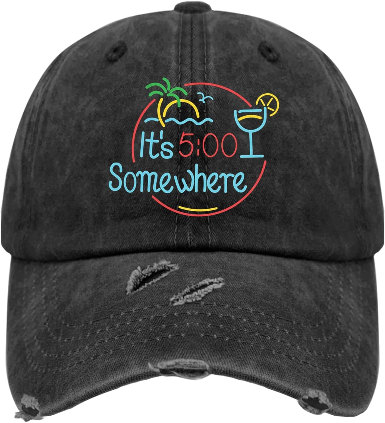 Jimmy Music Buffett Accessories Hats Its 5 Oclock Some Where Baseball Cap Mom Hat Pigment Black Womens Bucket
