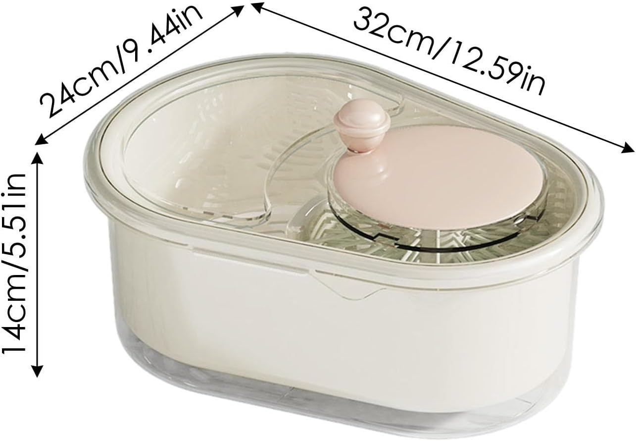 Vegetable Washer Spinner - Kitchen Scrubber Bowl Washing Machine | Efficient Cleaning Vegetable Spinner, Green Vegetable Spinner with Self-Draining System, Efficient Salad Machine image number 5