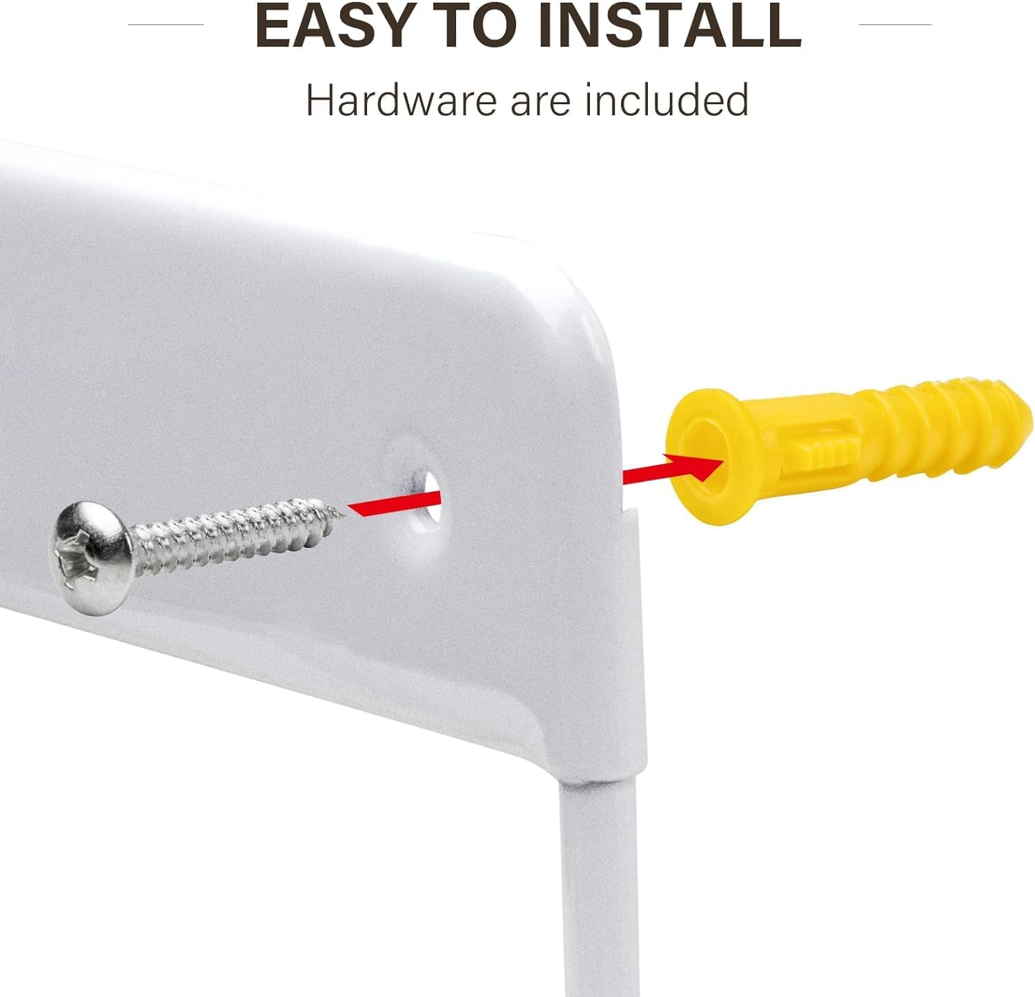 Walquicks 1Pcs Ironing Board Holder, White Durable Metal Ironing Board Hanger with Screws Ironing Board Wall Mount, Iron Board Hook Wall Mount, for Laundry Rooms image number 2