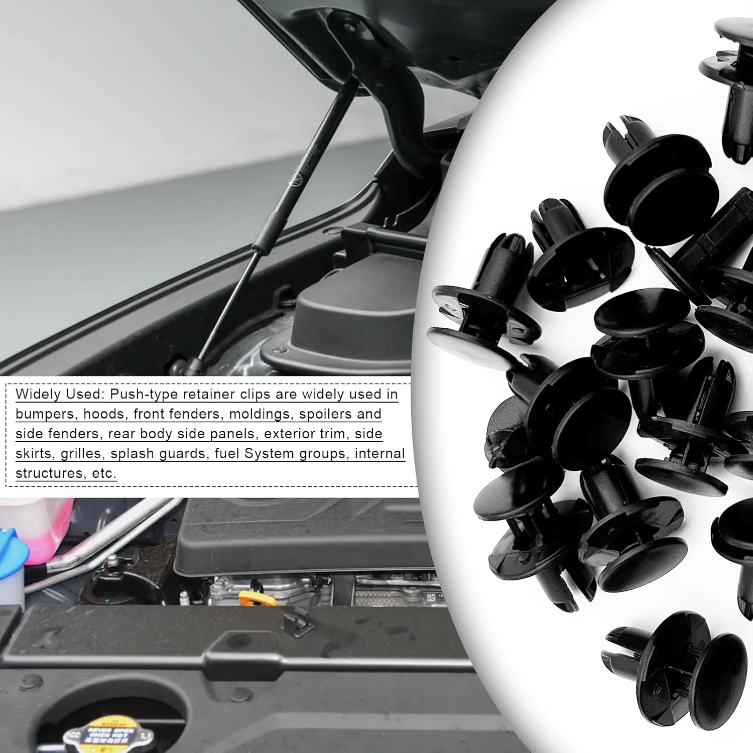 20PCS Type Retainer Clip Fastener, Bumper Engine under Cover Fender Liner Fastener Push-Type Retainer Clip, Compatible with Hyundai Kia Accent, Azera, Equus, Elantra, Genesis, Replaces GM: 86595-2T500 image number 1