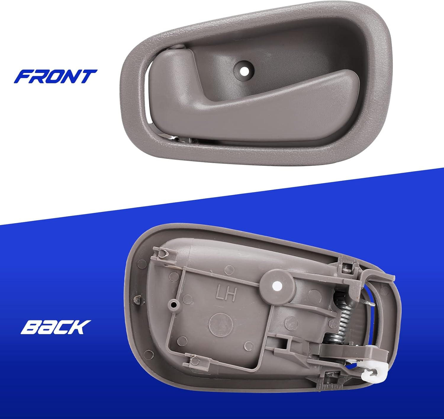 4Pcs Interior inside Door Handles, Automotive Replacement Parts for 1998 1999 2000 2001 2002 Toyota Corolla Chevy Prizm Manual Lock, Inner Door Handle Front/ Rear Driver & Passenger Side - Grey image number 2