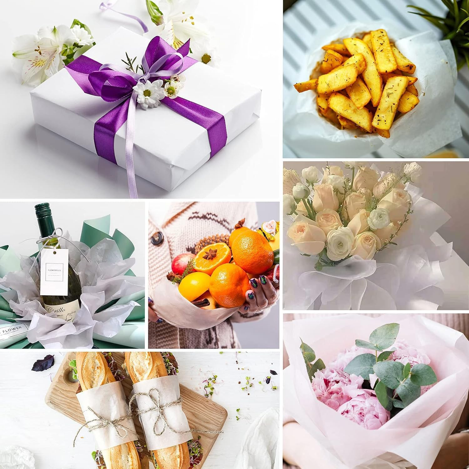 SAHENITEANA Tissue Paper for Gift Bags 60 Sheets Wrapping Tissue Paper Bulk 30 X 20 Inch White Packaging Paper for Gift Wrap Filler Flower Art Crafts DIY Birthday Wedding Decor, Baby Party (White) image number 4