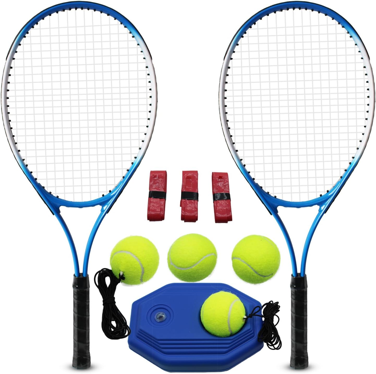 Magicorange Tennis Rackets for Adults 2 Players Recreational Tennis Racquet Set for Beginners and Professional with 4 Tennis Balls, 3 Overgrips, 1 Tennis Bag