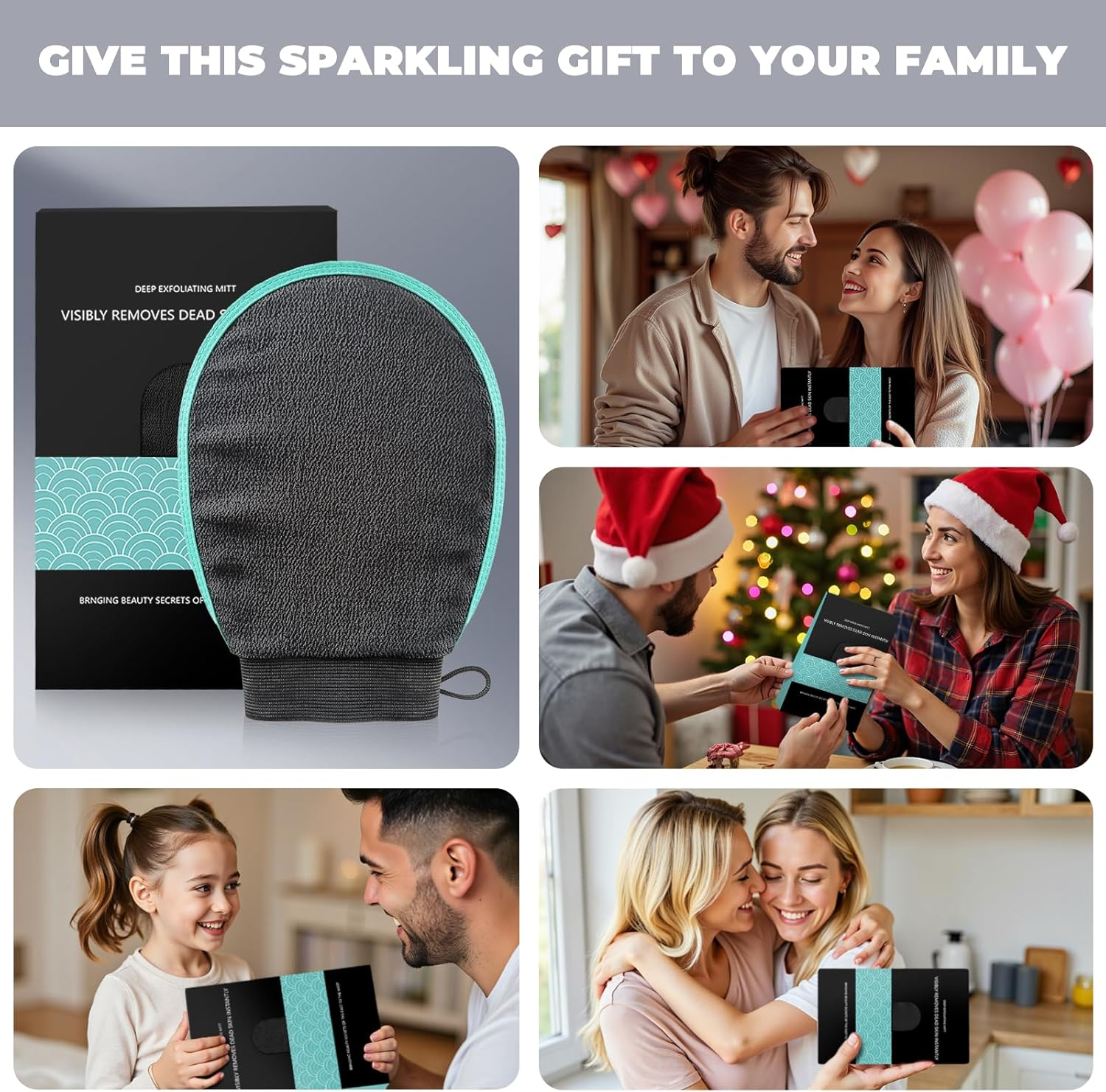 Exfoliating Gloves (2-Pack), Removes Dead Skin, Deeply Cleanses Pores, Promotes Blood Circulation, Improves Skin Tone, and Smooths Skin. Suitable for Showering and Bathing, Unisex. image number 2