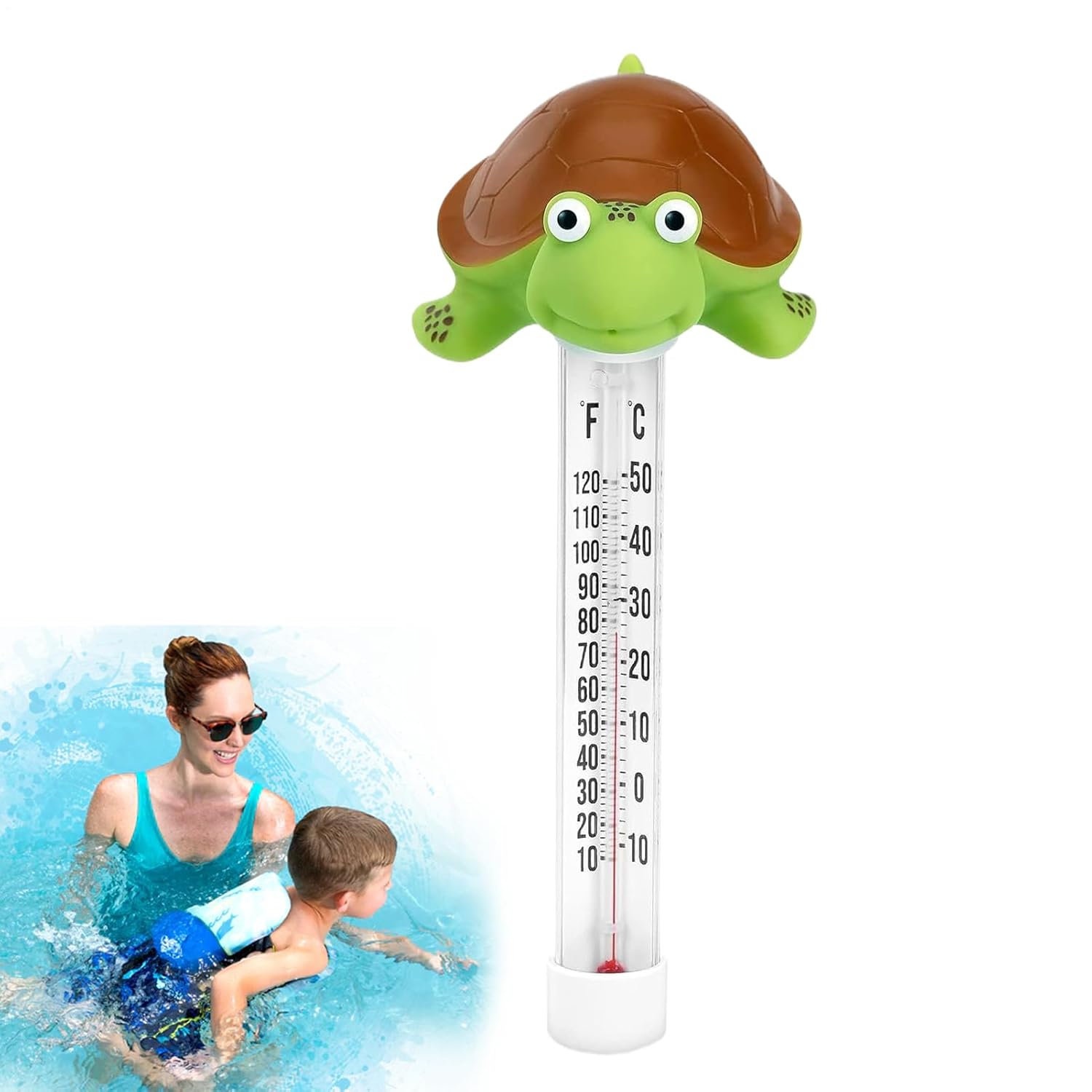 Bath Thermometer, Pool Temperature Gauge, Pools Thermometers Easy to Read, Animal Shape Meter, Floating Swimming Pool Thermometers for Hot Tubs, Aquariums, Ice Baths image number 5