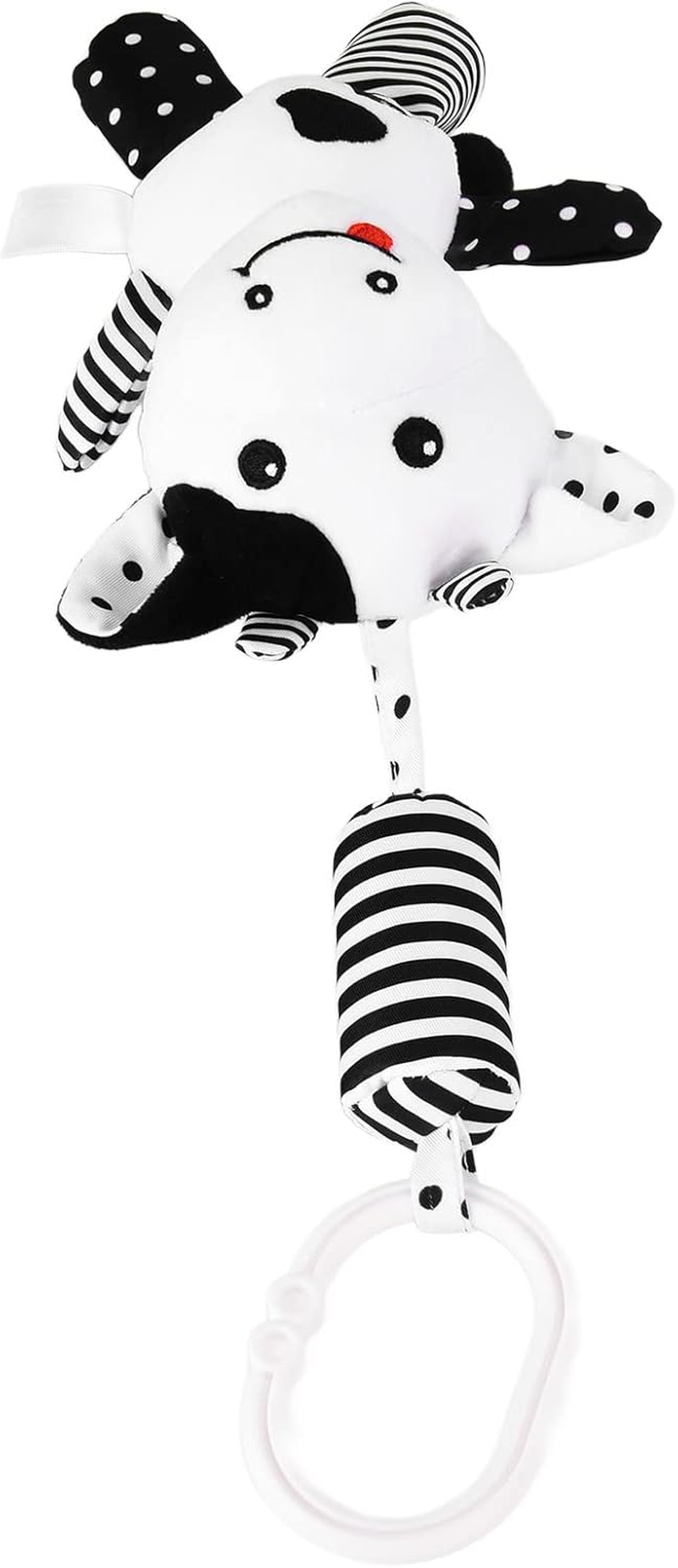 Baby Hanging Rattle Toys, Baby Car Plush Hangingtoys Stuffed for Infants Car Bed Crib(Black and White Striped Calf Pendant) image number 5