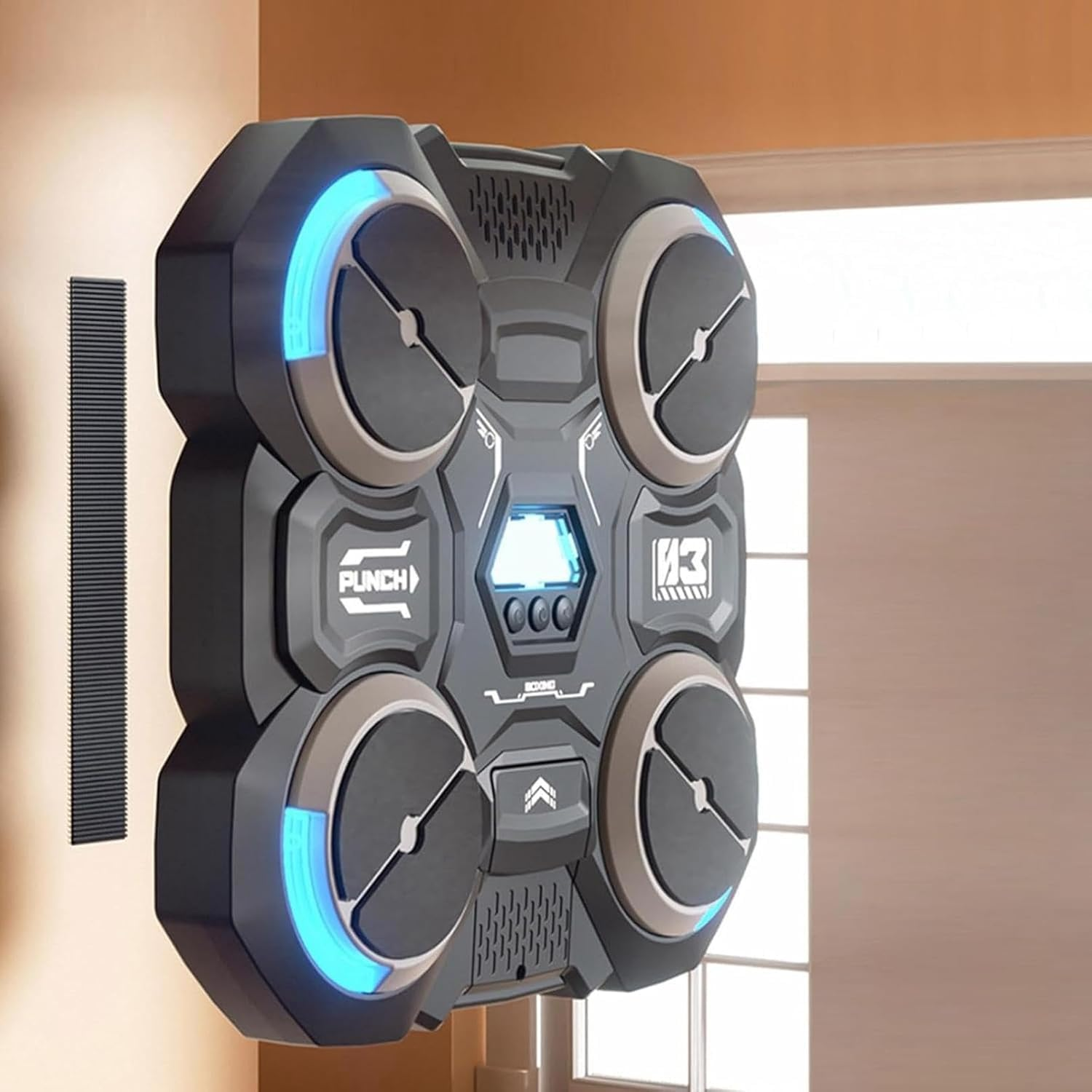 Music Boxing Machine with Boxing Gloves, Smart Music Boxing Machine with Light Adjustable Speed, Electronic Boxing Machine Wall Mounted Music Boxing Game for Kids Adults Home Workout Stress Relief image number 2