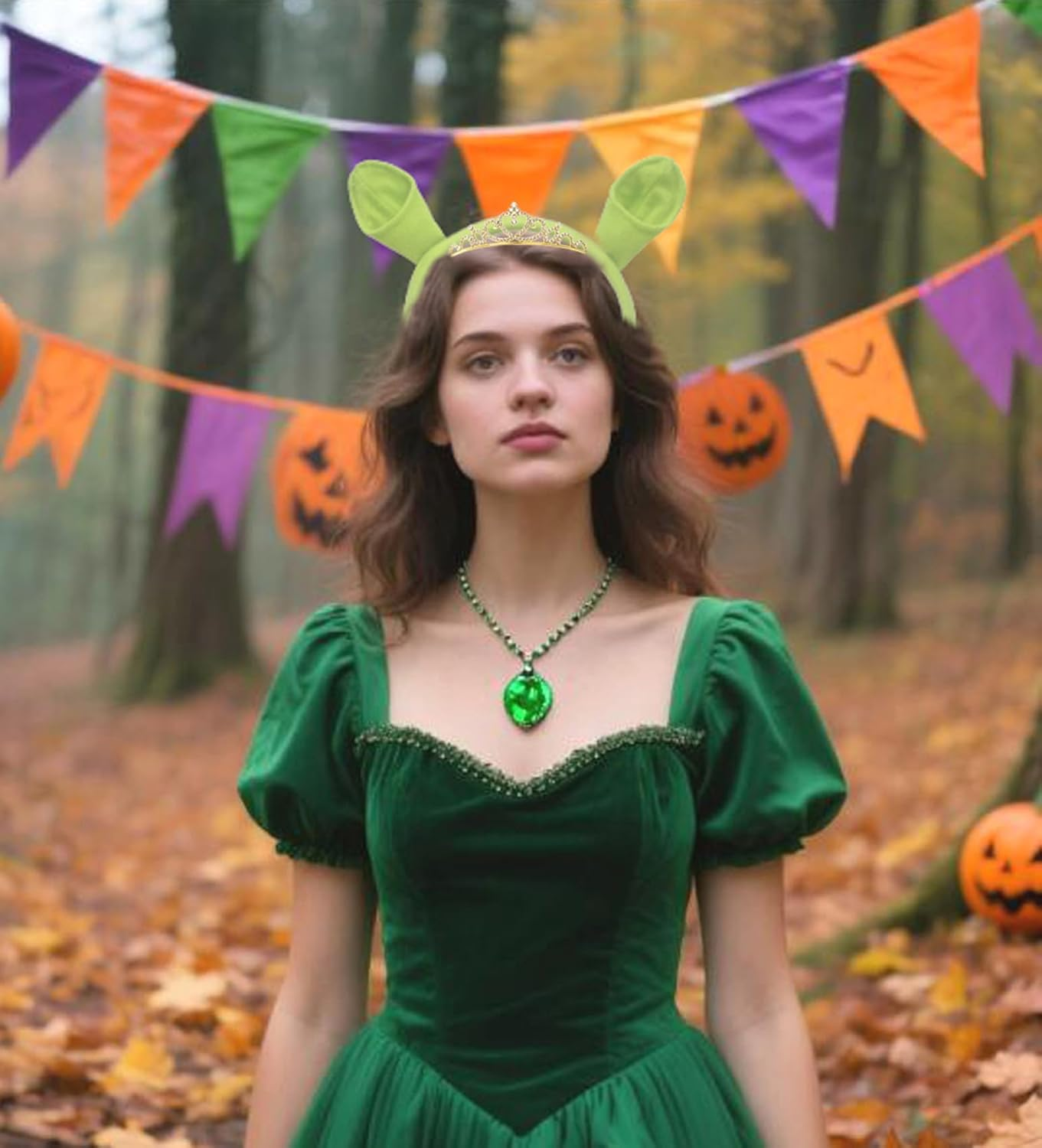 Sheliky Green Ogre Ears Headband Halloween Dress up Party Favors Women Men Teens Cosplay Festival Theme Party Accessories image number 3