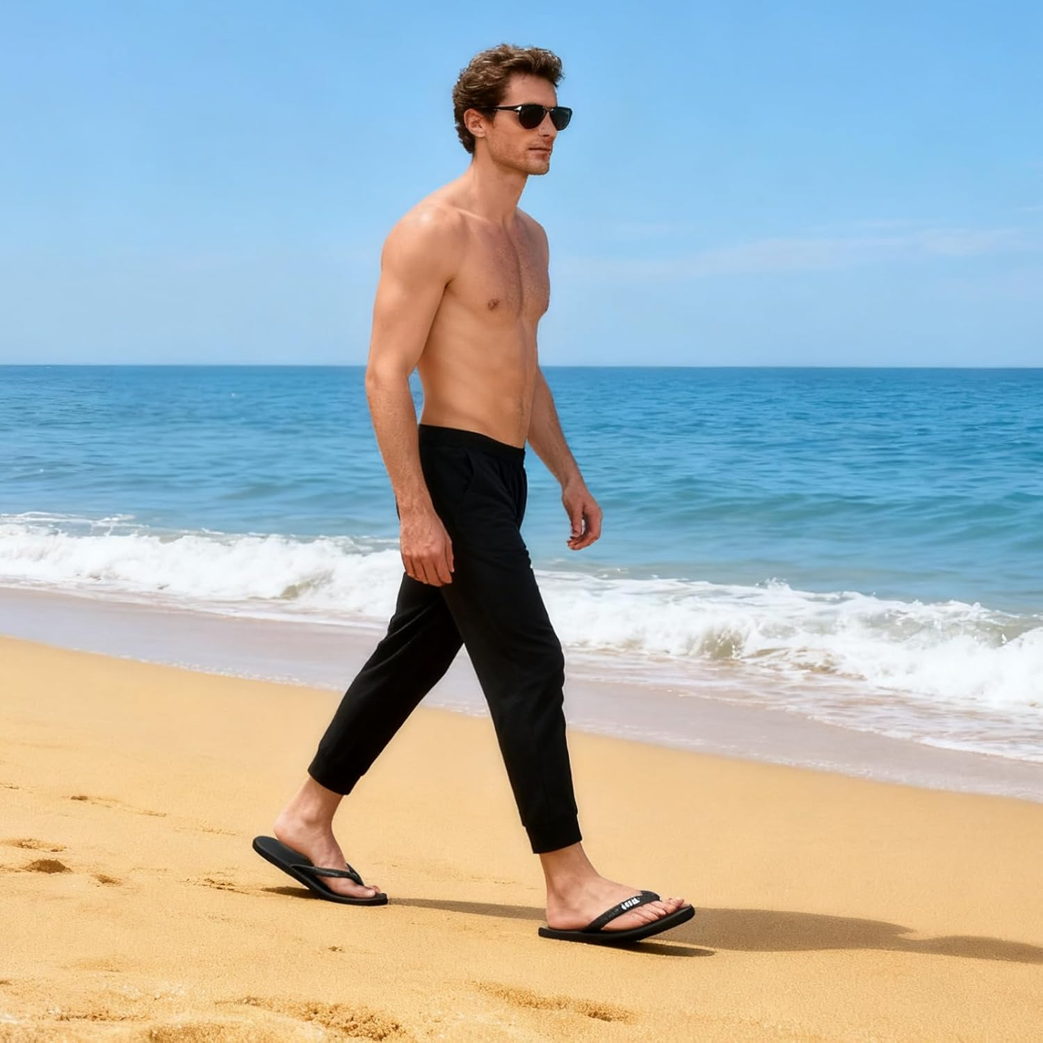 Slunza Sfn Men&rsquo;S Slim Flip Flops &ndash; Lightweight Rubber Thong Sandals, Breathable Non-Slip Beach & Shower Slippers, Casual Summer Outdoor Footwear image number 2