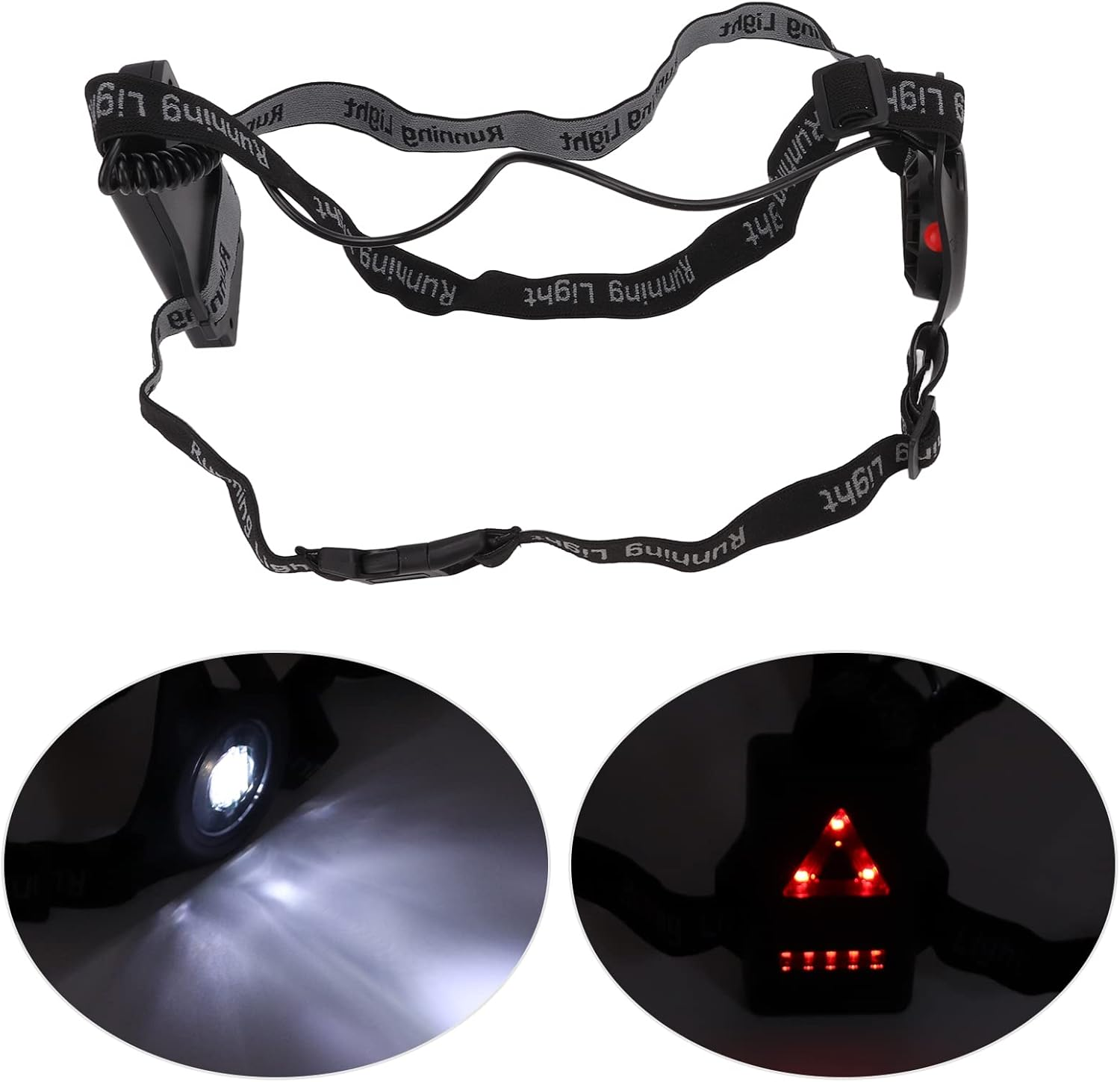 Night Running Light, 3 Modes USB Rechargeable IP65 Waterproof Walking Torch LED Chest Light for Outdoor Sports image number 4