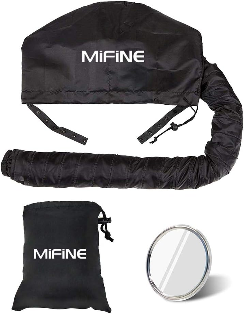 Bonnet Hood Hair Dryer Attachment - Adjustable Extra Large Bonnet Hair Dryer for Hand Held Hair Dryer with Stretchable Grip and Extended Hose Length (Black) image number 1