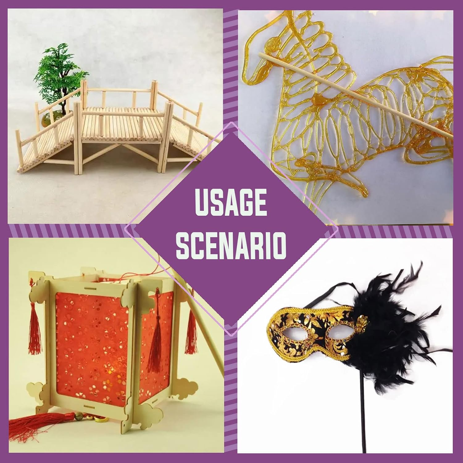 Swpeet 160Pcs OD 1/8" 3/16" 1/4" 5/16" 3/8" Length 6Inch/150Mm Wooden Dowel Rods Craft Wood Sticks Assortment Kit, Unfinished Dowel Small round Hardwood Sticks image number 1