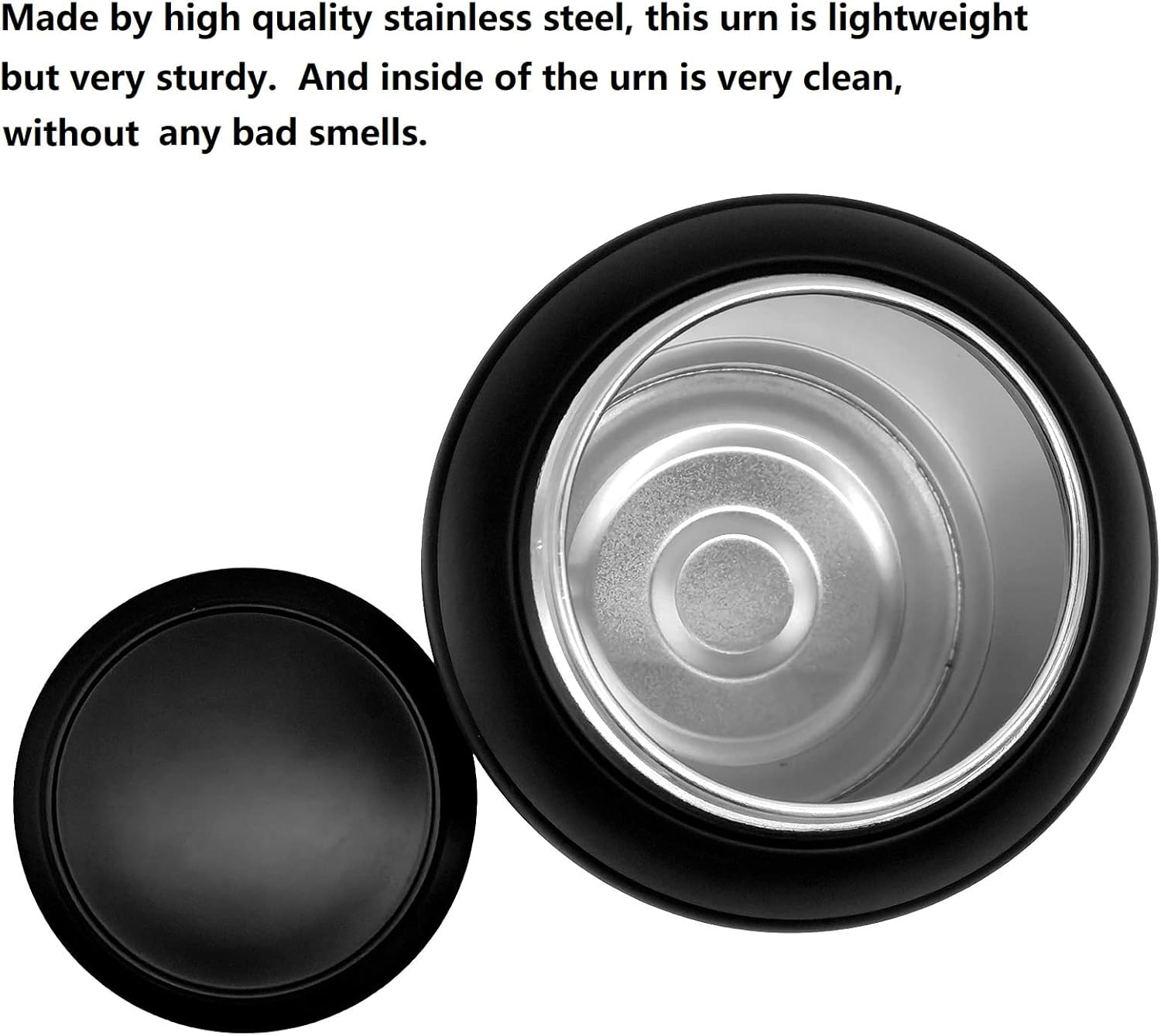 LINES ARTE Medium Go Fishing Urn, 5.7 Inch Black Medium Urns for Human Ashes Adult Male/Dad/Men/Father image number 2