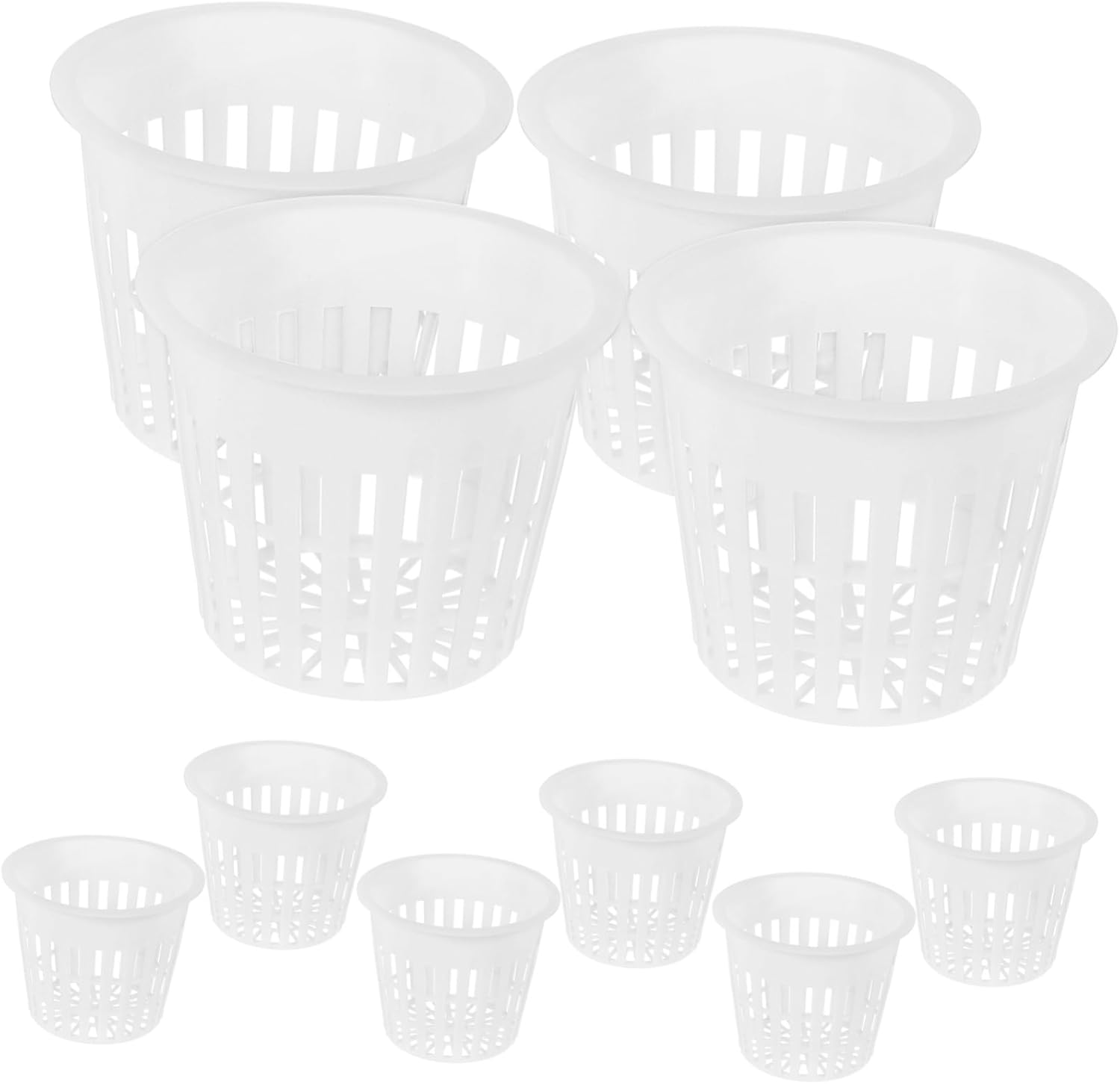 Parliky 10Pcs White Plastic Hydroponic Net Planter Pots Mesh Nursery Baskets for Orchids and Aquatic Plants Root Control Indoor Gardening Grow Supplies image number 4