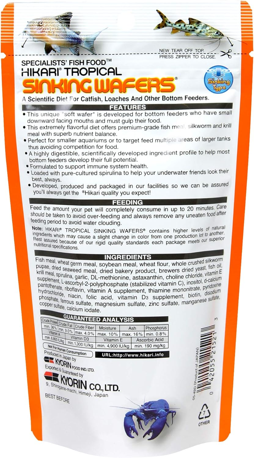 Hikari Tropical Sinking Wafers for Catfish, Loaches and Bottom Feeders 3.88 Oz image number 3