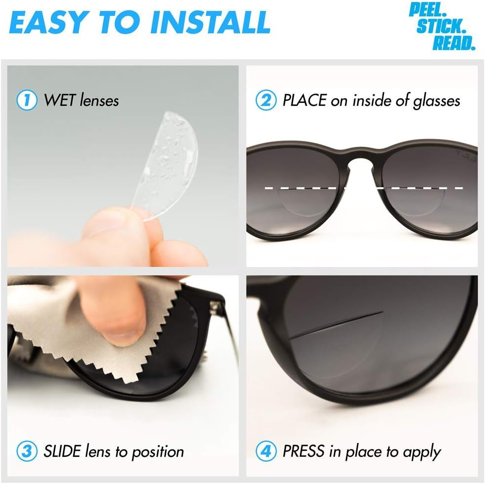 Sticktite Instant Stick-On Bifocal Lenses for Reading Glasses (+2.00 Magnification) image number 1
