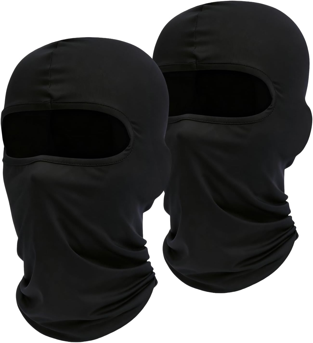 2 Pack Balaclava Face Mask, Summer Cooling Full Head Mask for Motorcycle Helmet, Sun UV Protection, Breathable Windproof Neck Gaiter for Men and Women, Black image number 2