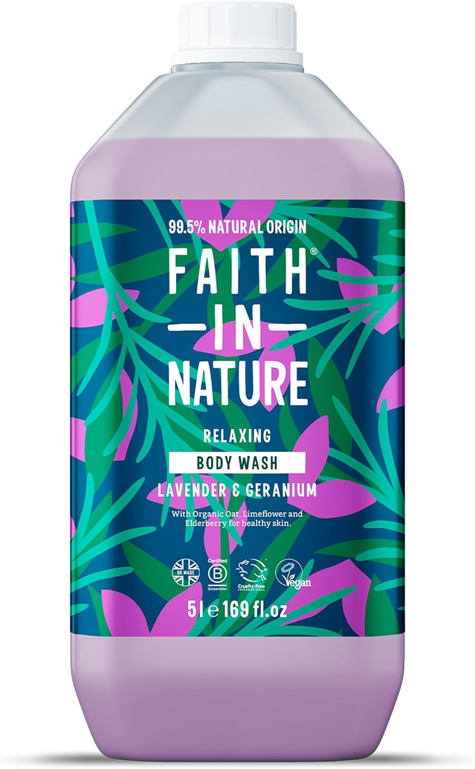 Faith in Nature Vegan Lavender & Geranium Bodywash 5 Litre