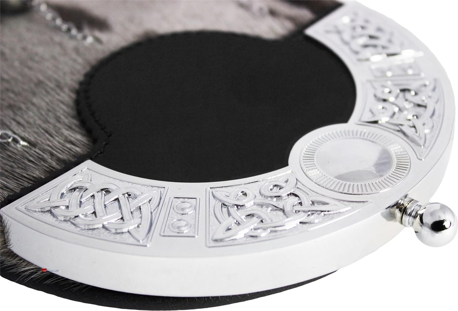 Ingram Dress Sporran 3 Tassels Studded Targe Celtic Arch Scottish Clan Name Crest