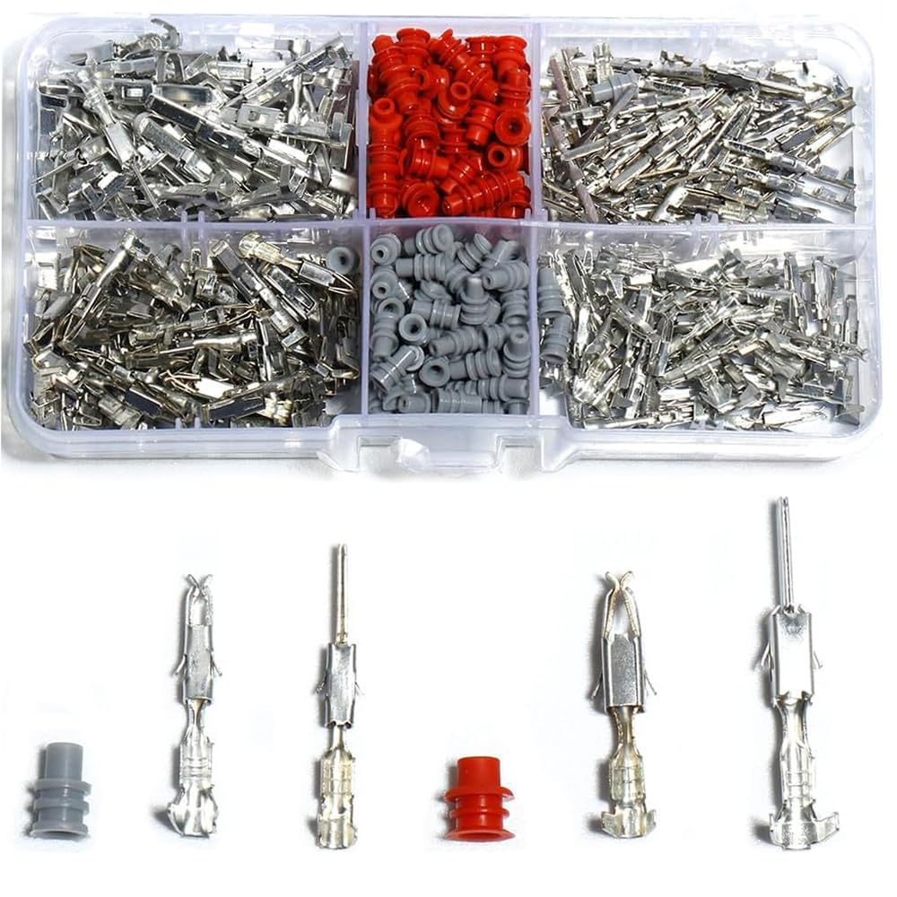 Aikoolwer Connector Pins Kit Terminal Pin Automotive 1.5Mm 3.5Mm Male Female Auto Electric Non-Insulated Plug Crimp Motorcycle ATV image number 2