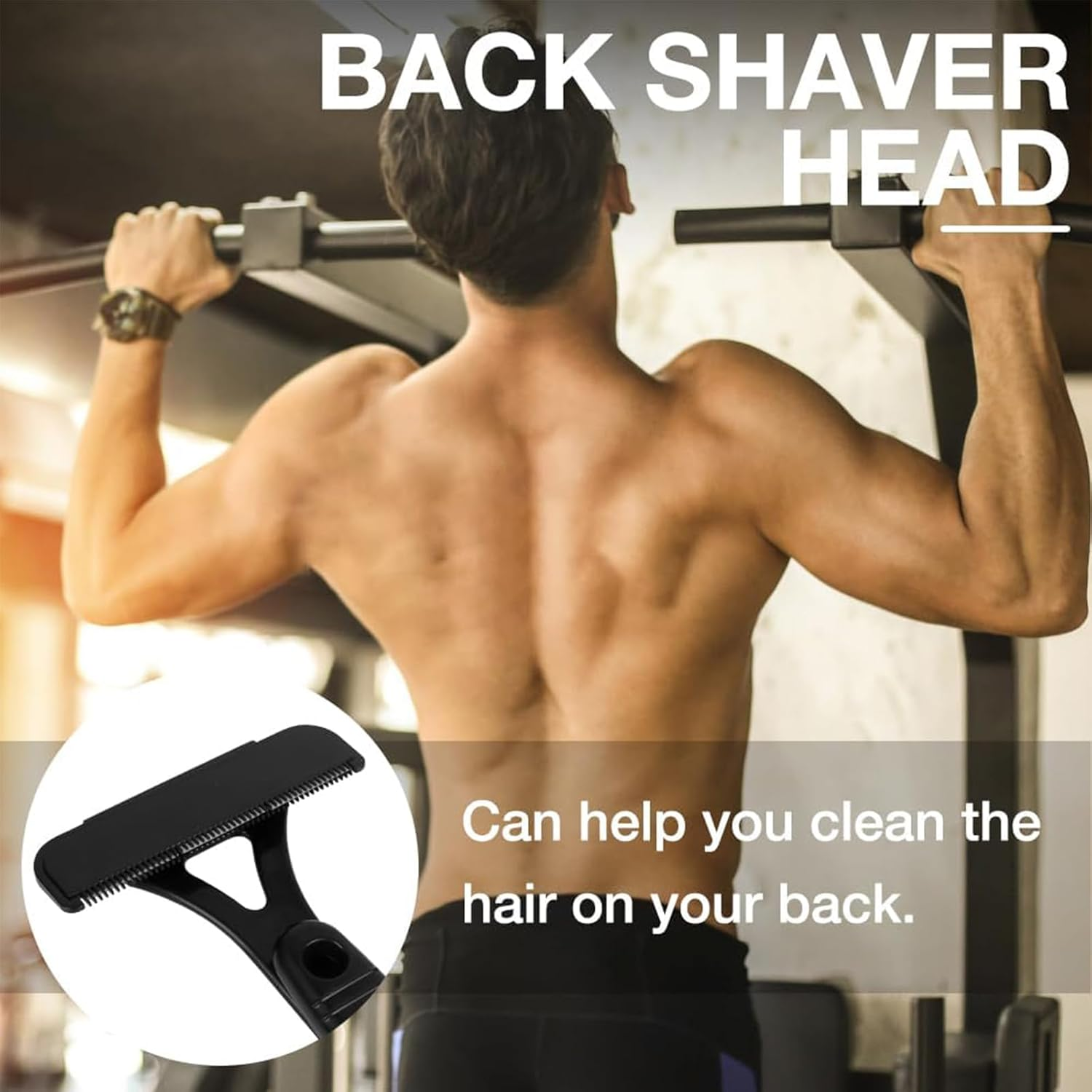 Men'S Back Razor with 5 Blades, Foldable Body Razor for Back Shaving, Ergonomic Handle, Wet & Dry Use, Removable Razor for Effective Shaving, Body Hair Trimmer for Men image number 2