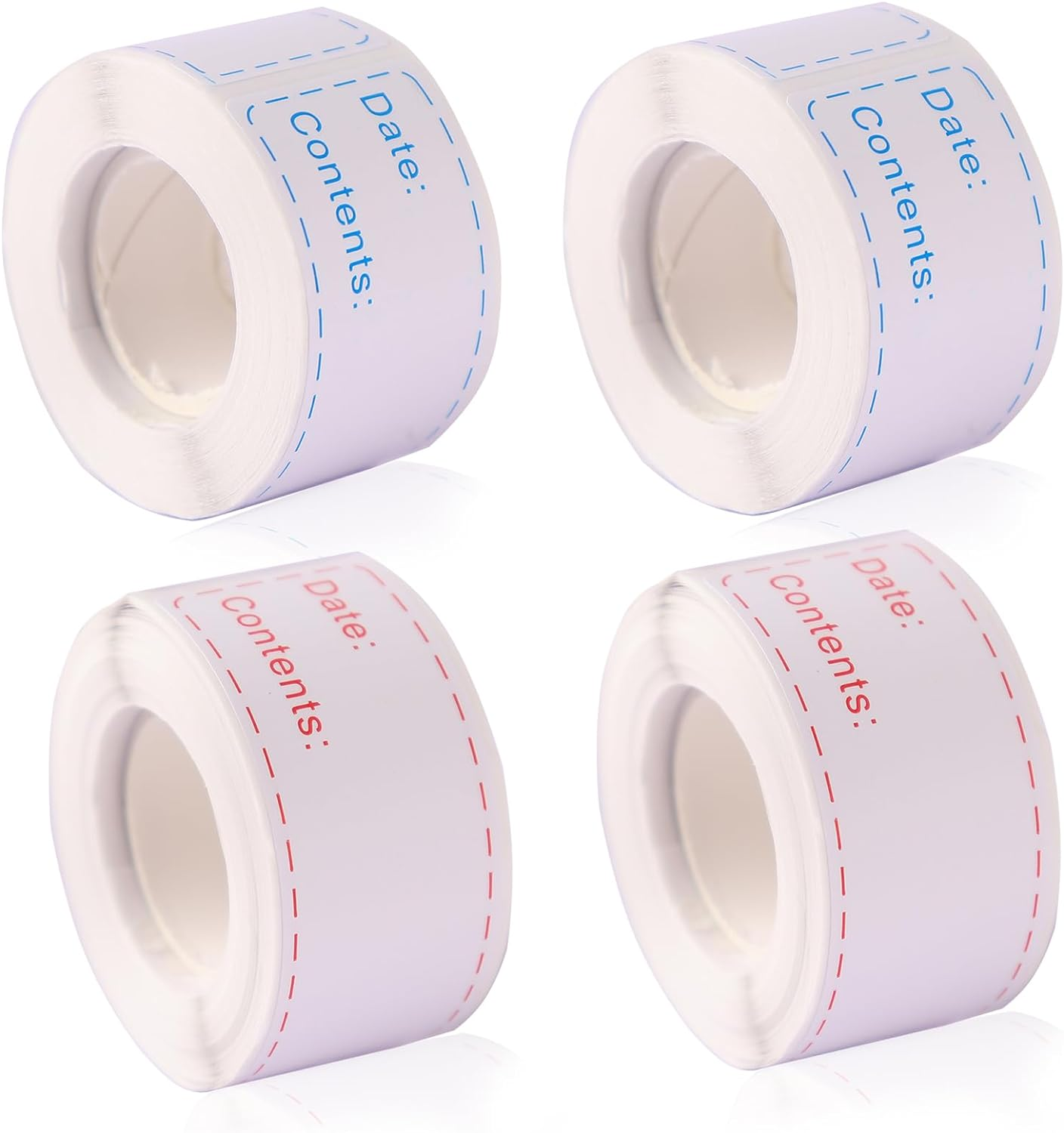 UKKQES 500Pcs Removable Freezer Labels, 7.5 X 2.5 Cm Food Storage Stickers, Refrigerator Freezer Paper Label Easy Clean Leaves No Residue, 2 Color Food Labels Roll image number 4