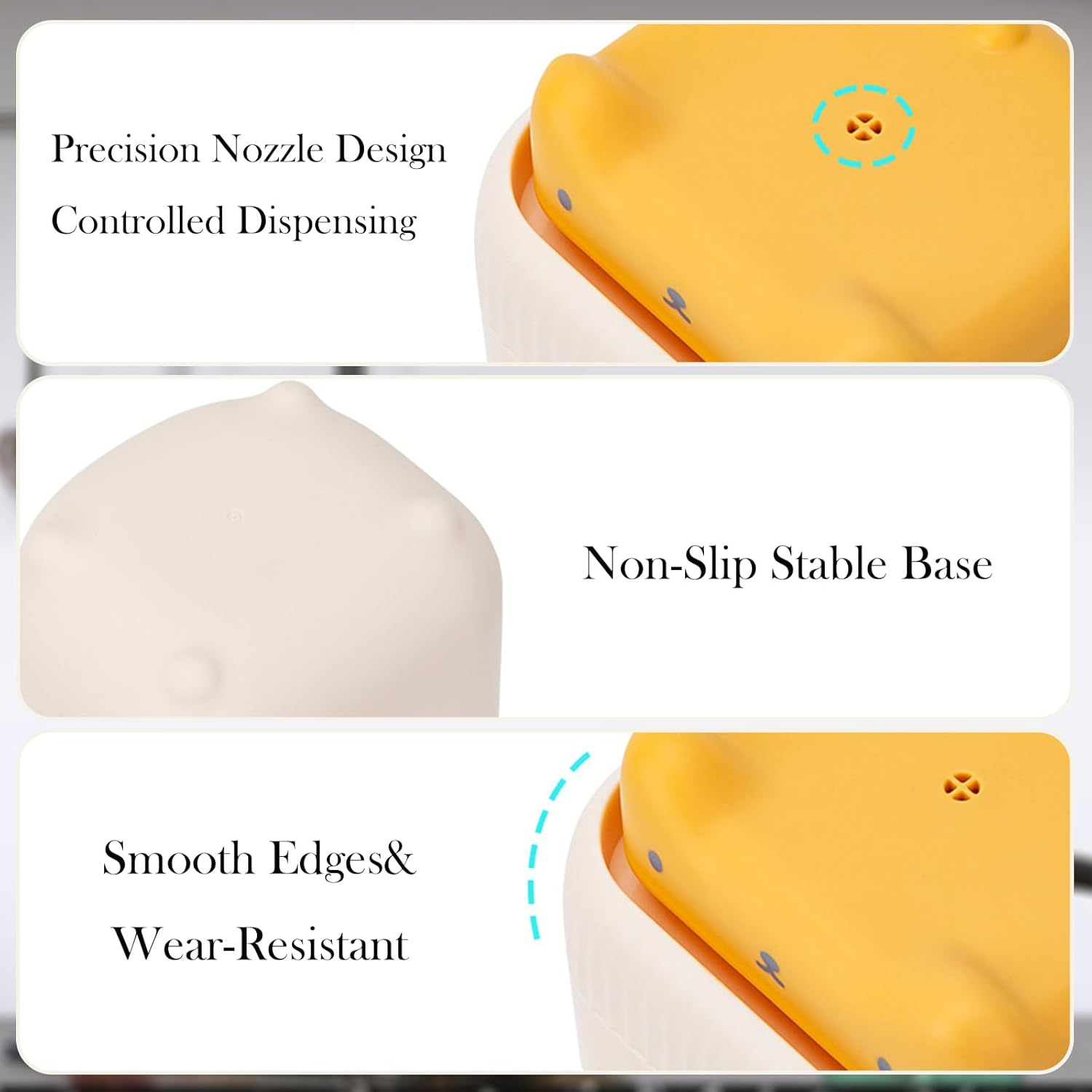 Cat-Shaped Dish Soap Dispenser - Liquid Soap Pump Dispenser for Kitchen Countertop, Ideal for Dishwashing Liquid (Yellow) - Green image number 6