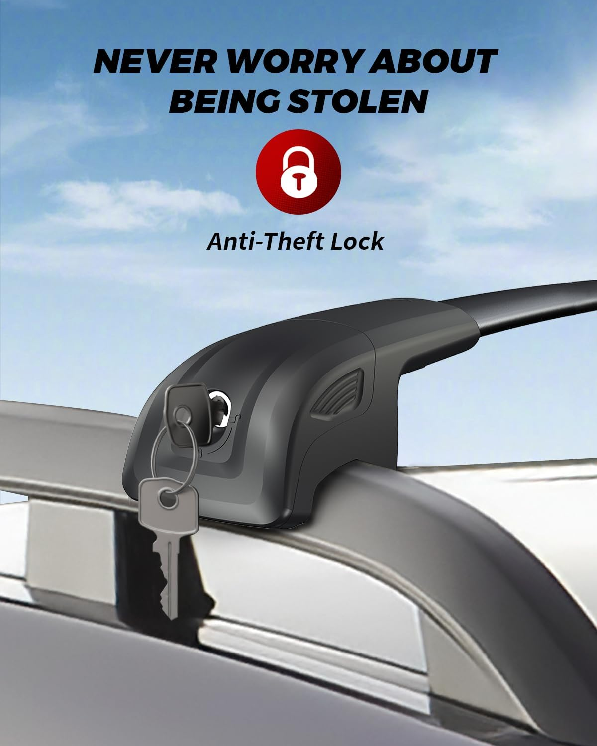 Car Roof Rack Cross Bars Compatible with KIA Sportage X-Line Awd/Sportage X-Pro/Sportage X-Pro Prestige 2023-2024 with Lock for Rooftop Cargo Carrier Luggage Kayak Canoe Bike Snowboard image number 5