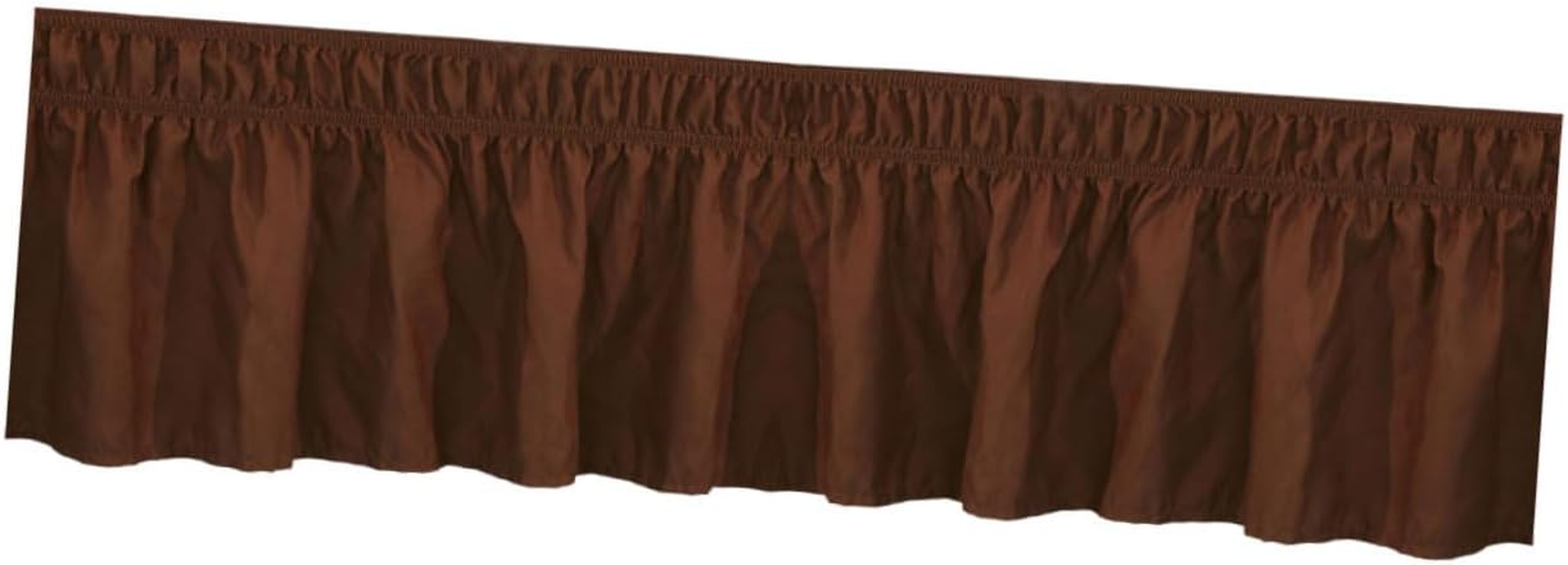 JEWEDECO Solid White Elastic Pleated Design 100% Polyester Fits Queen Size Easy to Install for Bedroom Decor