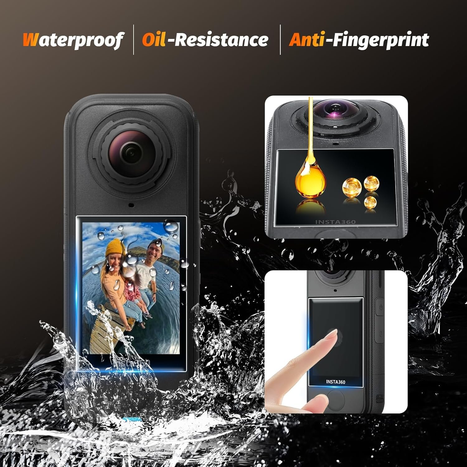 AMAZEAR Screen Protector for Insta360 X4 Air Accessories (3-Pack), Tempered Glass LCD Screen Film, Camera Accessories Protective Cover for Insta 360 X4 Air, Ultra HD, 9H Hardness, Anti-Scratch image number 6