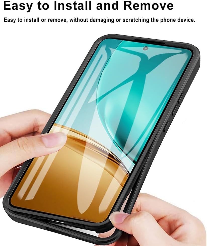 YUXING Mobile Phone Case for Samsung Galaxy A56 5G/A36 5G, 360&deg; Protective Case, Built-In Screen Protector, Shockproof and Scratch-Resistant, Transparent Back, Easy to Apply, Pink image number 2