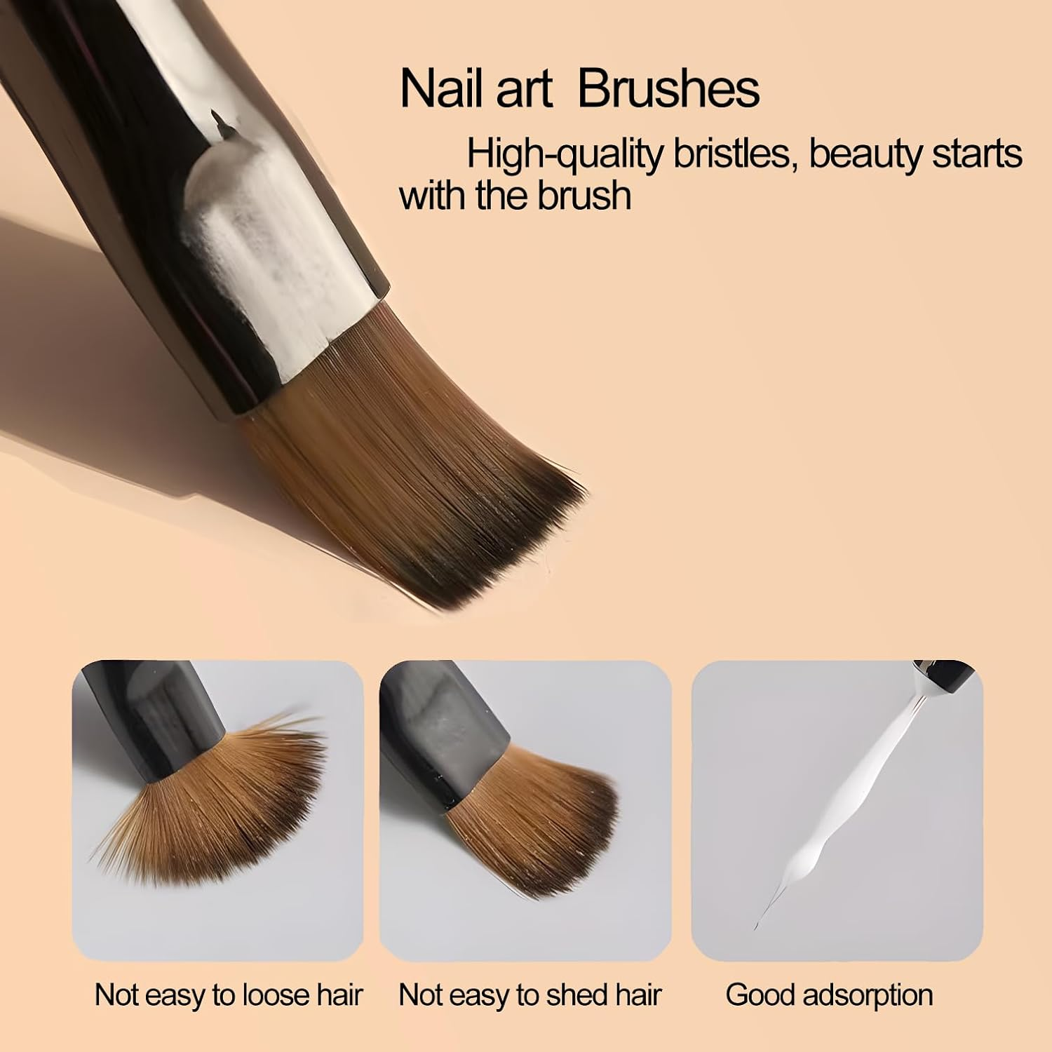 9Pcs Nail Art Brushes Set, Acrylic Nail Brush, Nail Art Design Pen Painting Tools with Nail Extension Gel Brush, Builder Nail Gel Brush, Nail Dotting Pen Salon at Home Diy Manicure image number 2