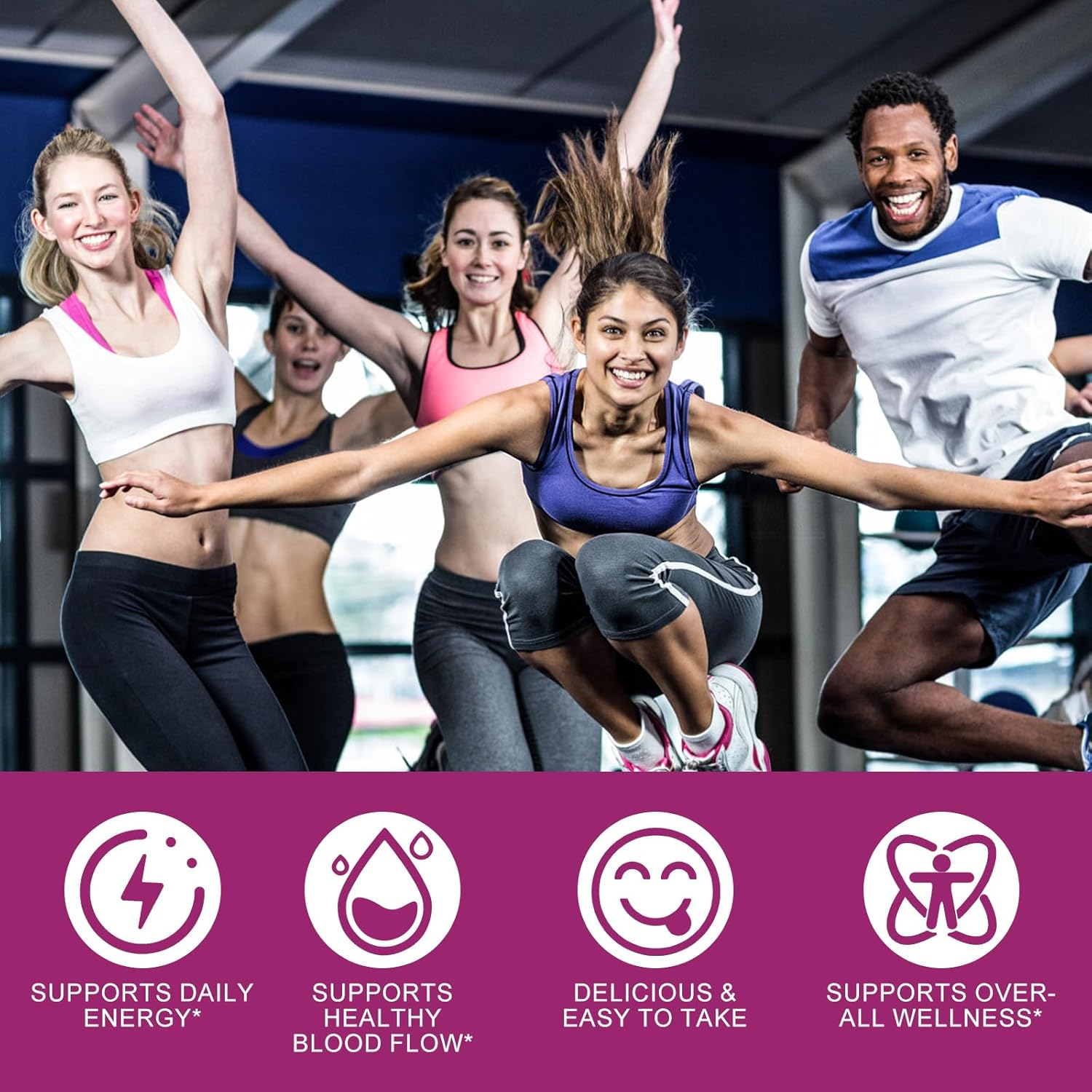 Nitric Oxide Beet Gummies | 8-In-1 Premium Blend with Grape Seed, Coq10, Black Pepper, Vitamins C & B12 | 4000Mg Equivalent per Serving | Natural Beetroot Supplement | 90 Gummies image number 4