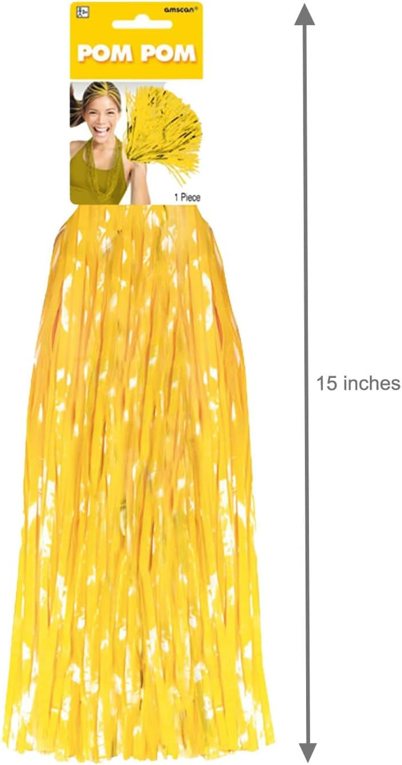 Amscan Perfect Team Spirit Metallic Cheer Pom-Pom, Yellow image number 4