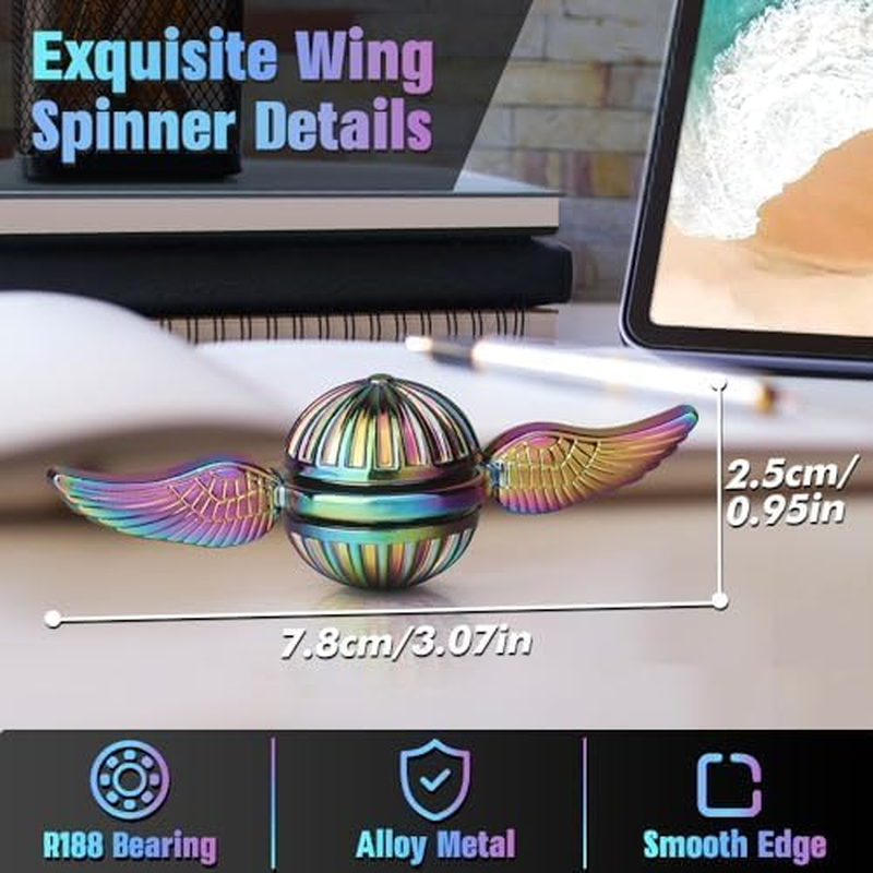 Fidget Spinner for Kids Adults, Metal Orb Ball Handheld Finger Toy for Stress Relief, Desk Office Classroom Fidgit Halloween Christmas Birthday New Year Gift, Stocking Stuffer Goody Bag Filler