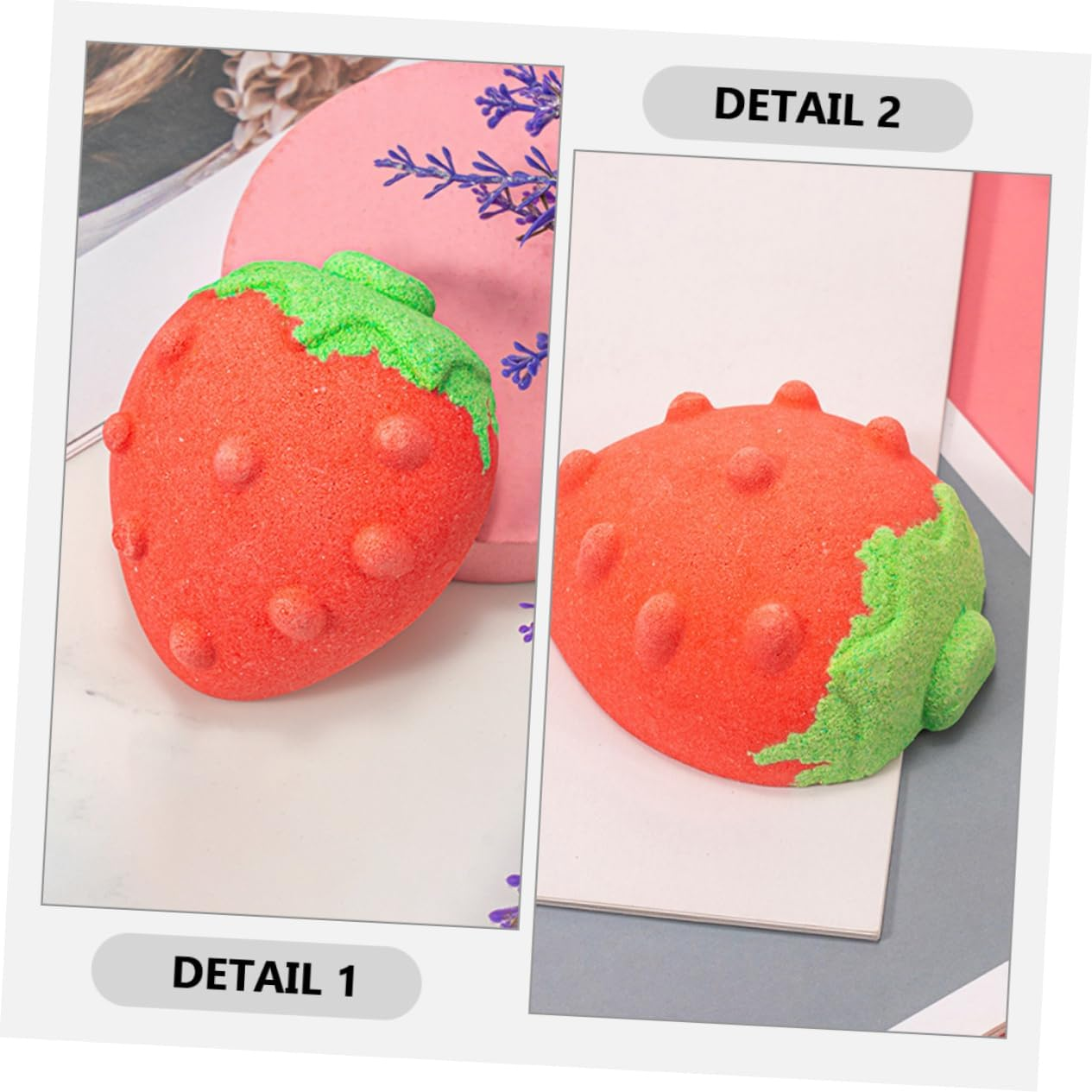 4Pcs Strawberry Shaped Bath Salt Natural Sea for Boys and Girls Moisturizing Gentle Exfoliation for Smooth Skin image number 5