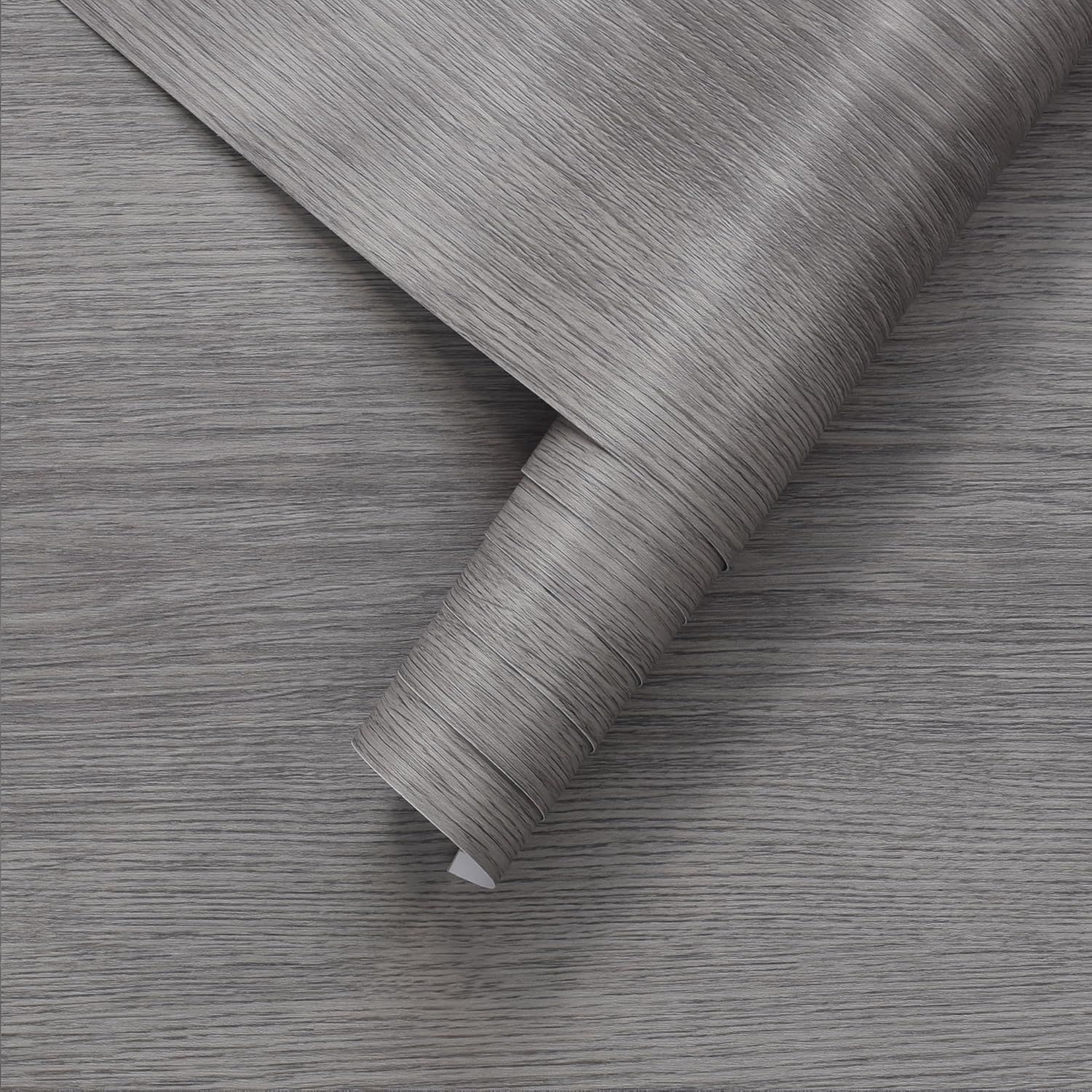 40Cmx3M Grey Wood Peel and Stick Wallpaper Self Adhesive Gray with Brown 3D Textured Contact Paper Light Wood Grain Thick Wear-Resistant Waterproof Cabinet Vinyl Wrap Matte Wall Mural Countertop Decor image number 3
