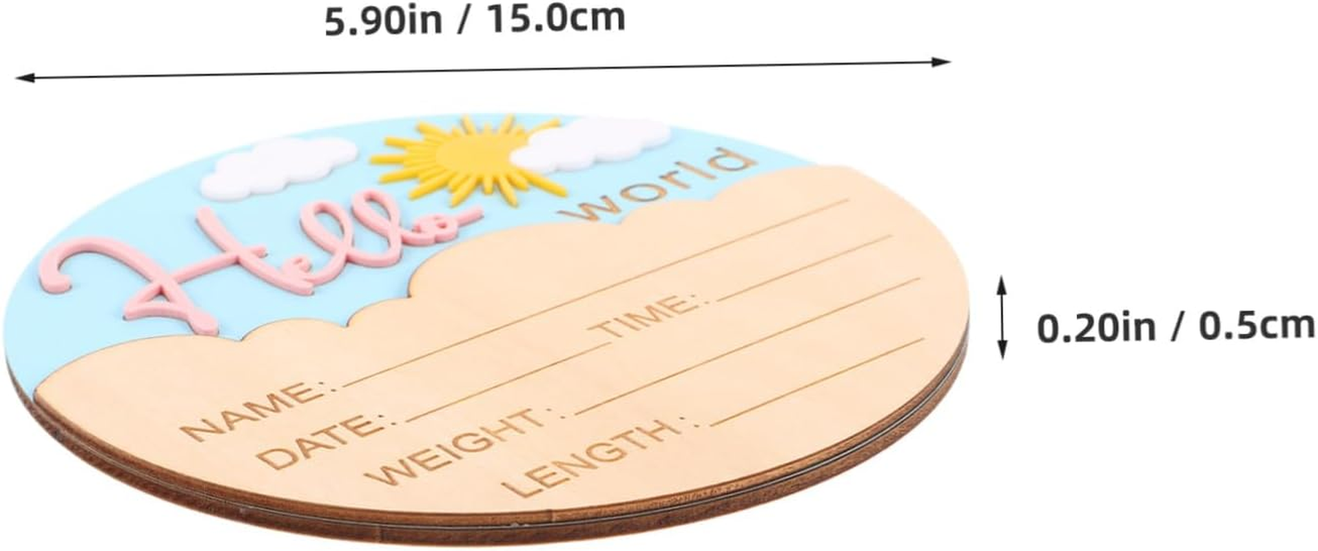 Abaodam Wooden Announcement Sign Smooth Finish Name Plaques for Newborn Photo Prop Gender Neutral Rustic Welcome Board for Nursery and Hospital Display - Assorted Color image number 3