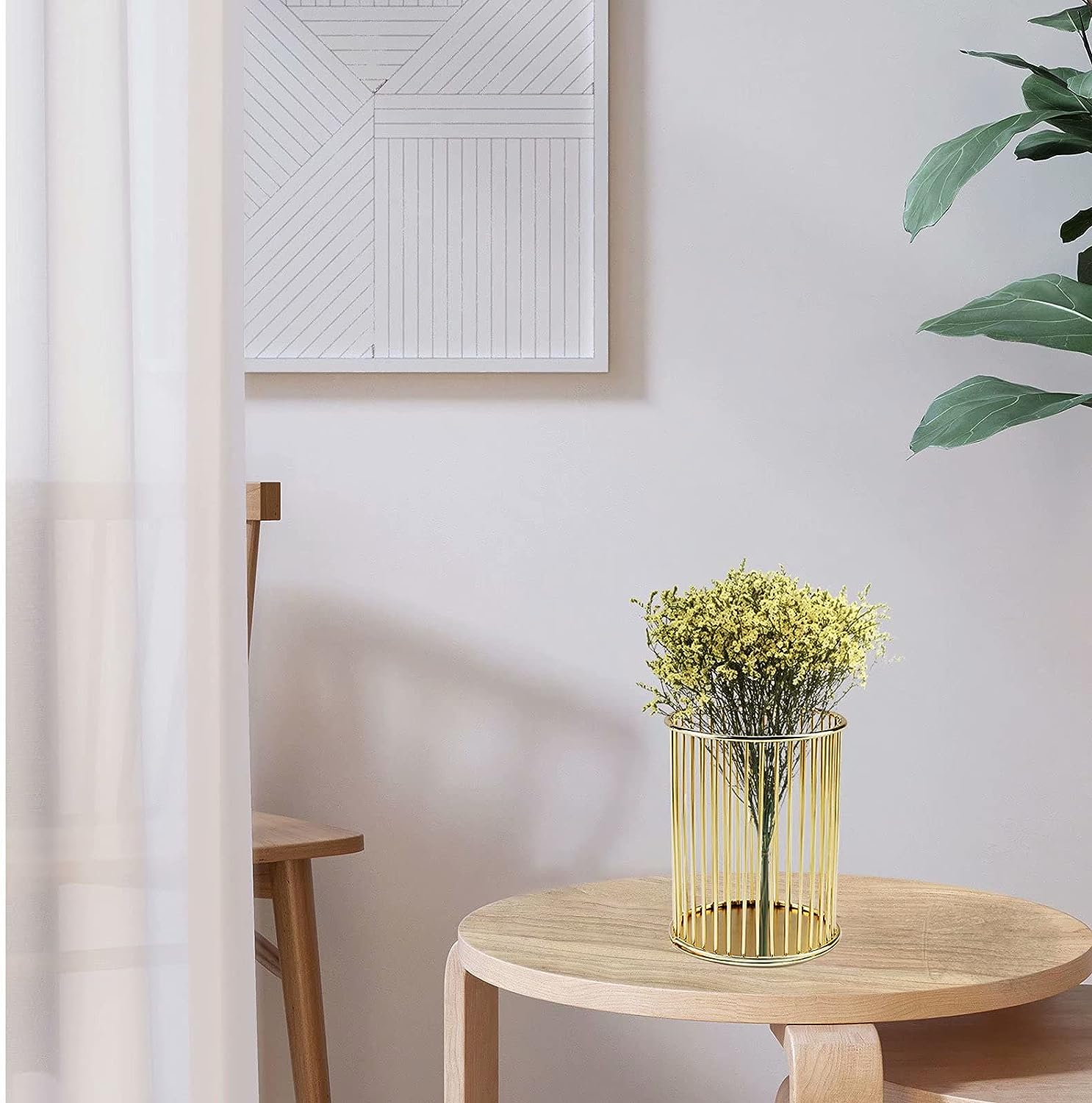 Pen Pencil Holder, Metal Wire Pen Pencil Cup Holders for Desk Cute Organizer, Makeup Brushes Cup Holder Organizer, 1PC Golden, by Xienie image number 4