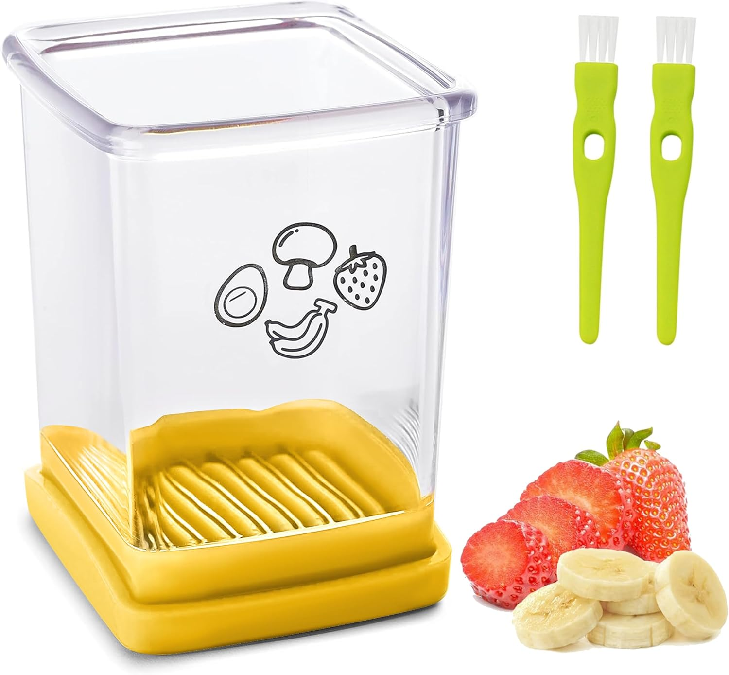 Cup Slicer Fruit, Stainless Steel Strawberry Slicer Egg Slicers Banana Slicers, Fruit & Vegetable Speed Fruit Slicer with Push Plate, Quickly Making Fruit Vegetable Salad, Pampered Chef Kitchen Gadget