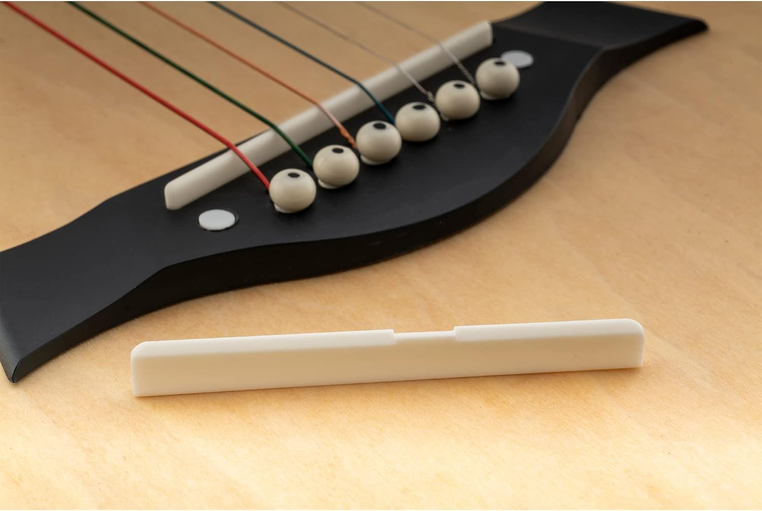 Musiclily 6 String Classical Guitar Bone Saddle,Dj-06 80X3X9/8Mm (2 Pieces) image number 3