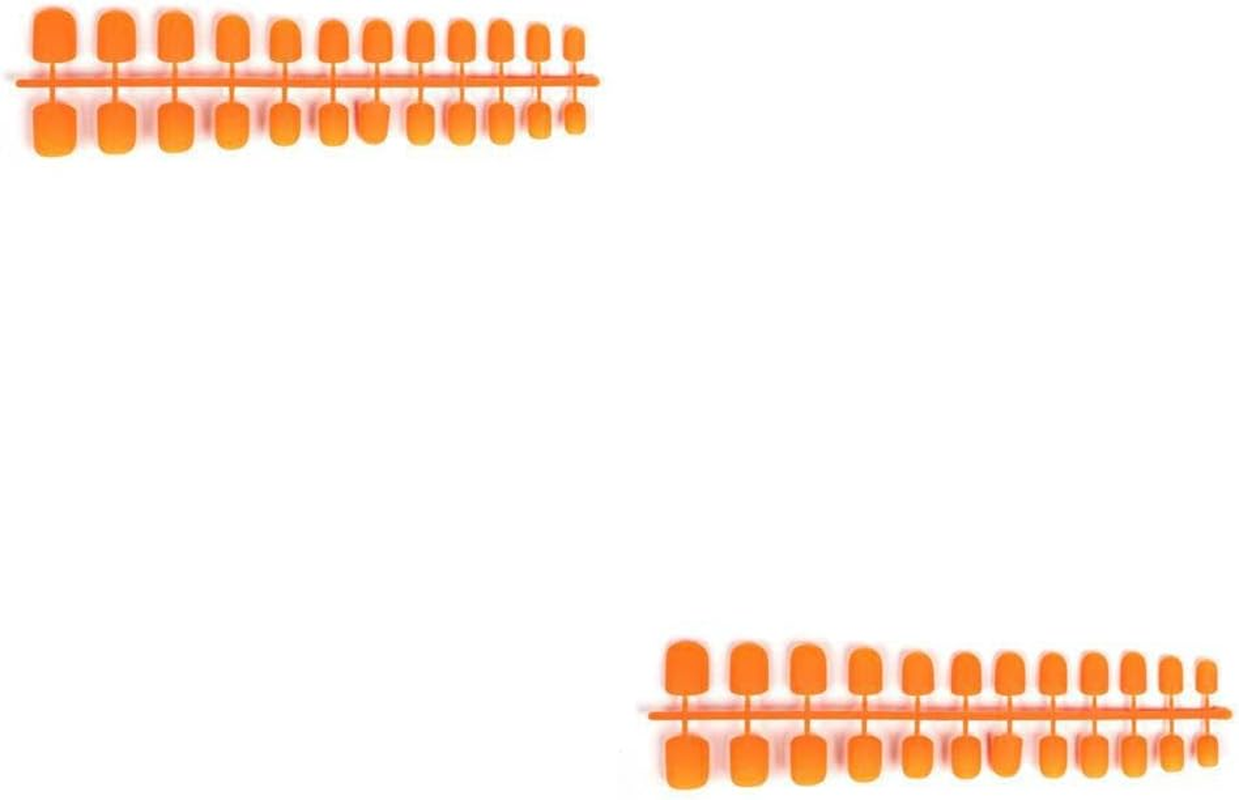 2 Set of Frosted Coffin False Nails DIY French Style Elegant Personality Acrylic Nail for Manicure Lovers 22Sweet Orange, 22Sweet Orange 2Set - 10Light Yellow 2Set image number 4
