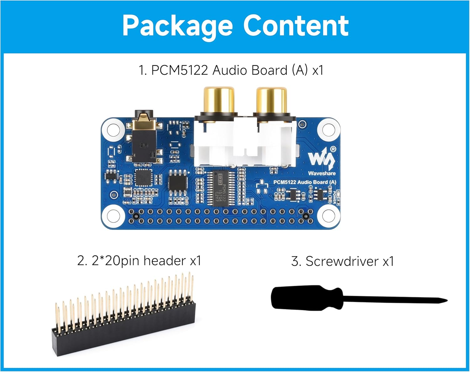 PCM5122 Hifi I2S DAC Sound Card Audio Board Compatible with Raspberry Pi 5/4B/3B+/3B/Pi Zero W/Zero 2W/Pico W/Pico 2W, Stereo Encoding/Decoding, Onboard 3.5Mm Headphone Jack & RCA Connector image number 5