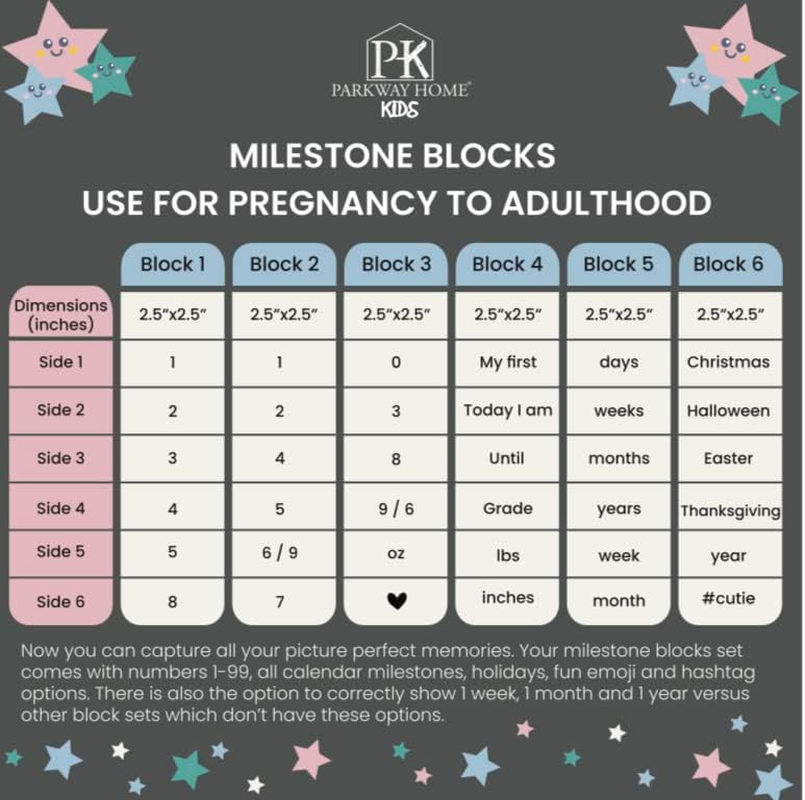 Pink Baby Monthly Milestone Blocks with Bag. Baby Age Blocks for Girl or Boy Baby Photo Props and Baby Shower. Month Baby Milestone Blocks with Grammatically Correct Month and Year - Pink image number 5