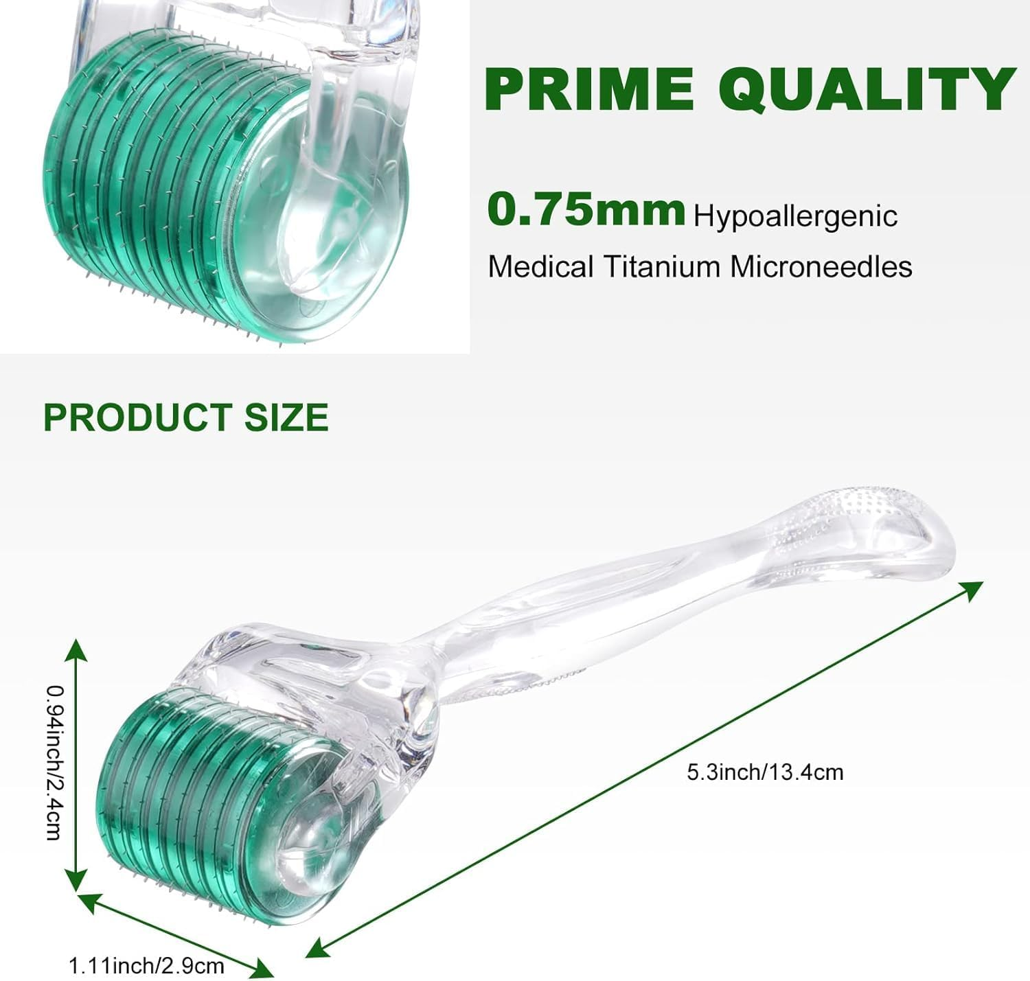 Derma Roller for Hair & Beard Growth, 0.75Mm Microneedle Roller for Skin Care, Fine Lines, and Pore Reduction, Stimulate Hair Growth, Use for Men and Women Haheihei image number 6