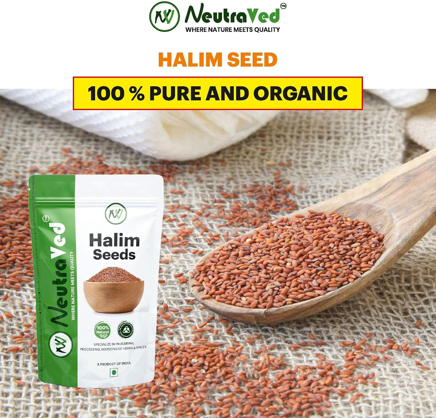 Neutraved Halim Seeds 350G | Aliv for Eating Superfood & Hair Growth | Asaliya | Garden Cress | Haleem Seeds | Immunity Booster - 350G image number 5