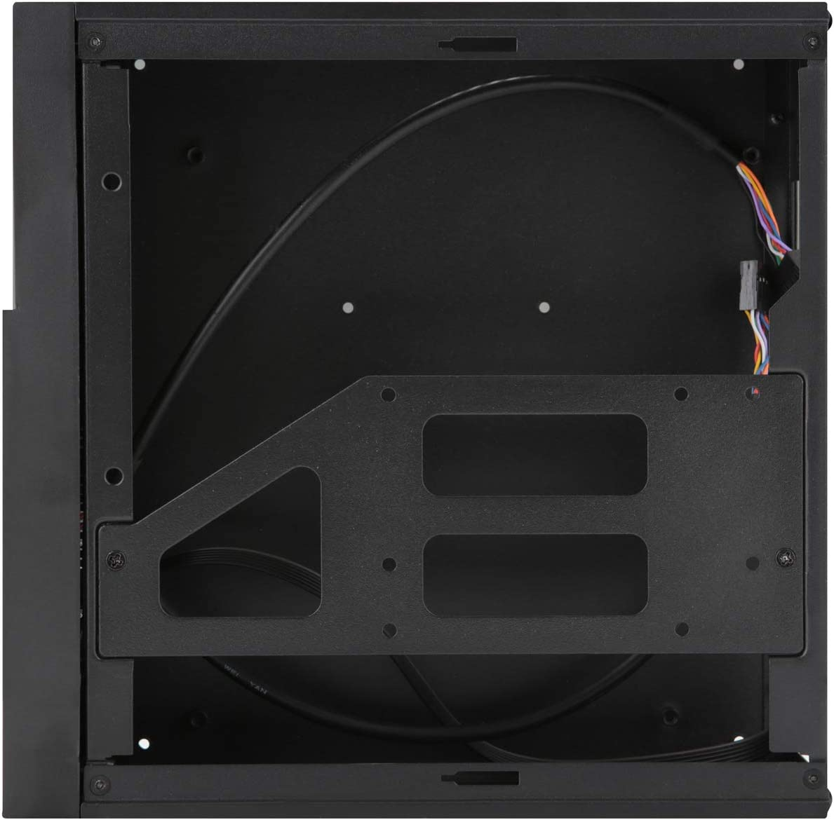 MX01 SECC Fanless Mini ITX HTPC Chassis with 3.5" Hard Drive Bay and Vertical Stand Foot (Black)